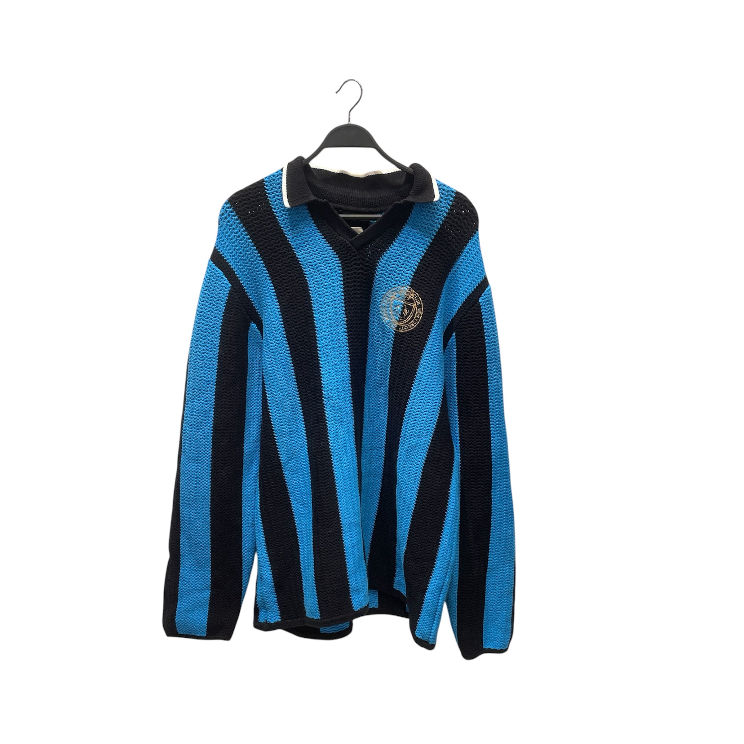 AIME LEON DORE/Polo Shirt/XL/Cotton/BLU/Stripe/FOOTBALL CLUB KNIT JERSEY view 1