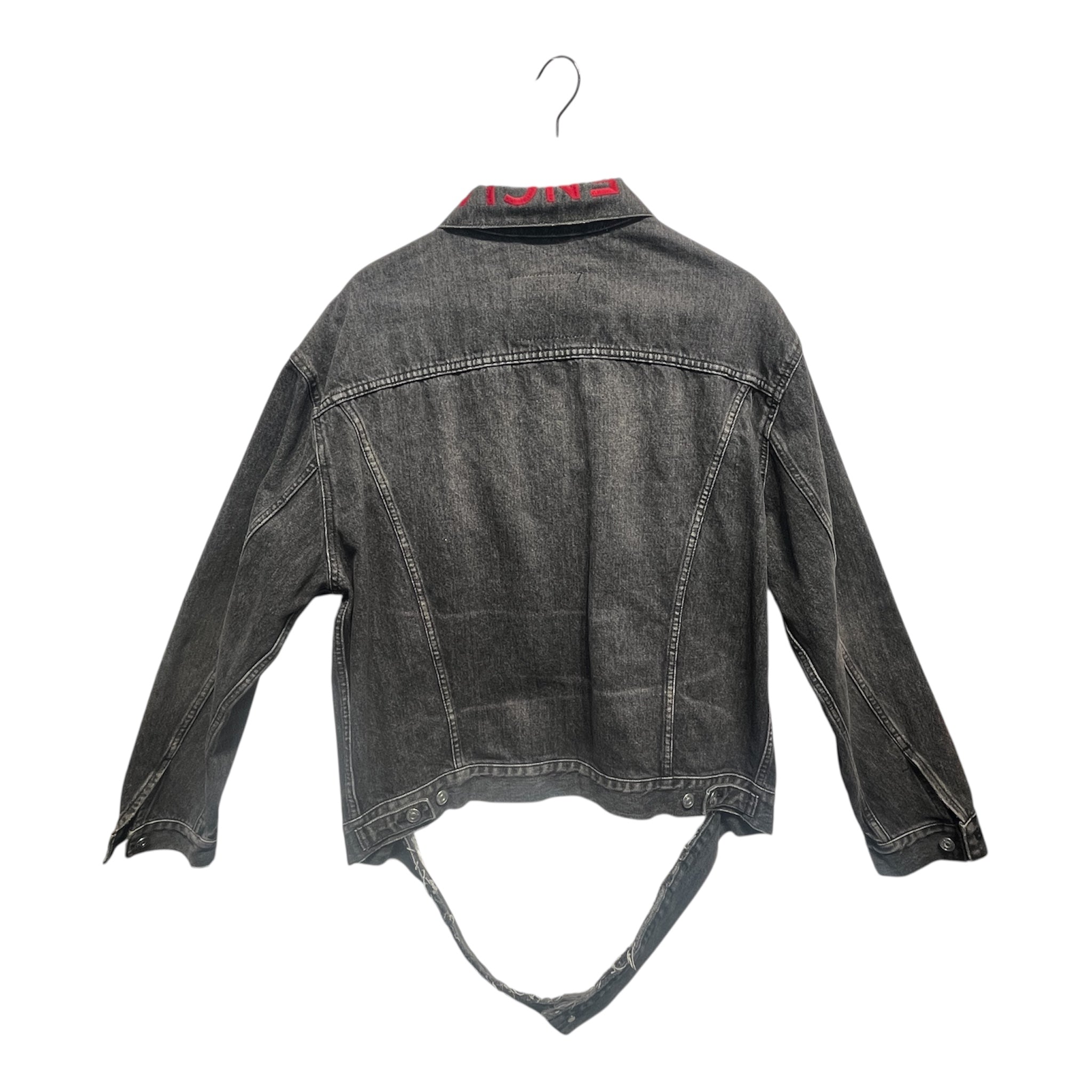 BALENCIAGA/Denim Jkt/40/Denim/BLK/UP57 2017 1182 (Red letters) view 2
