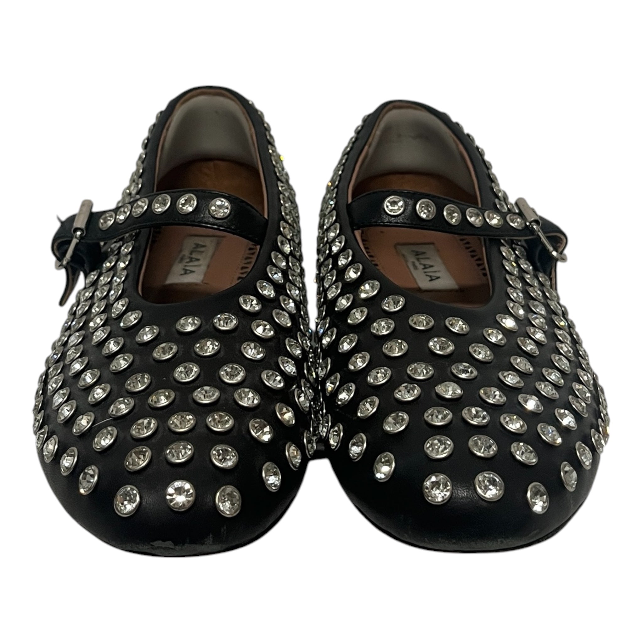ALAIA/Dress Shoes/EU 41/Leather/BLK/CRYSTAL EMBELLISH BALLET FLATS view 2