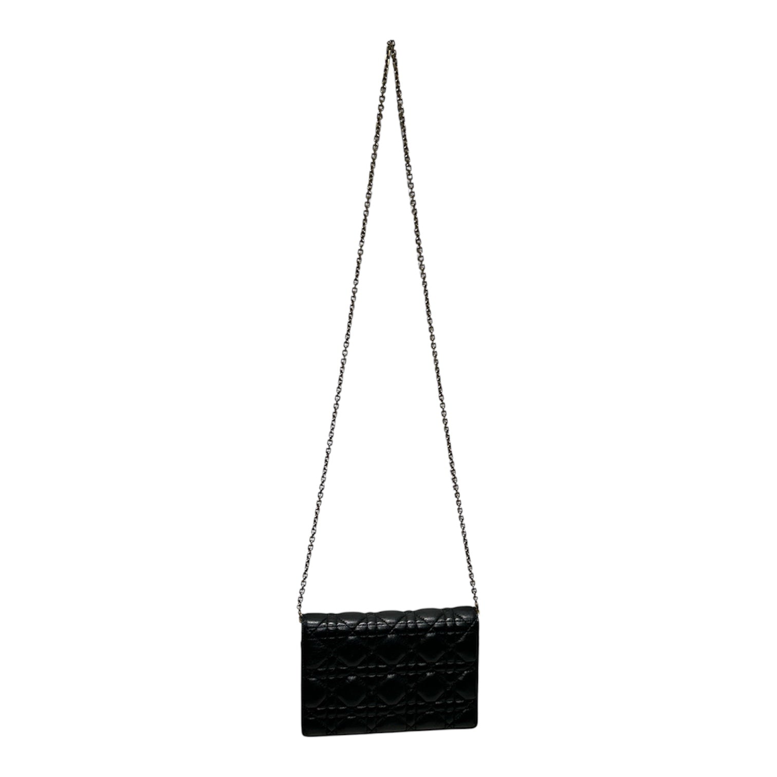 Christian Dior/Cross Body Bag/Lambskin/BLK/CANNAGE QUILTED ADDICT WALLET view 2