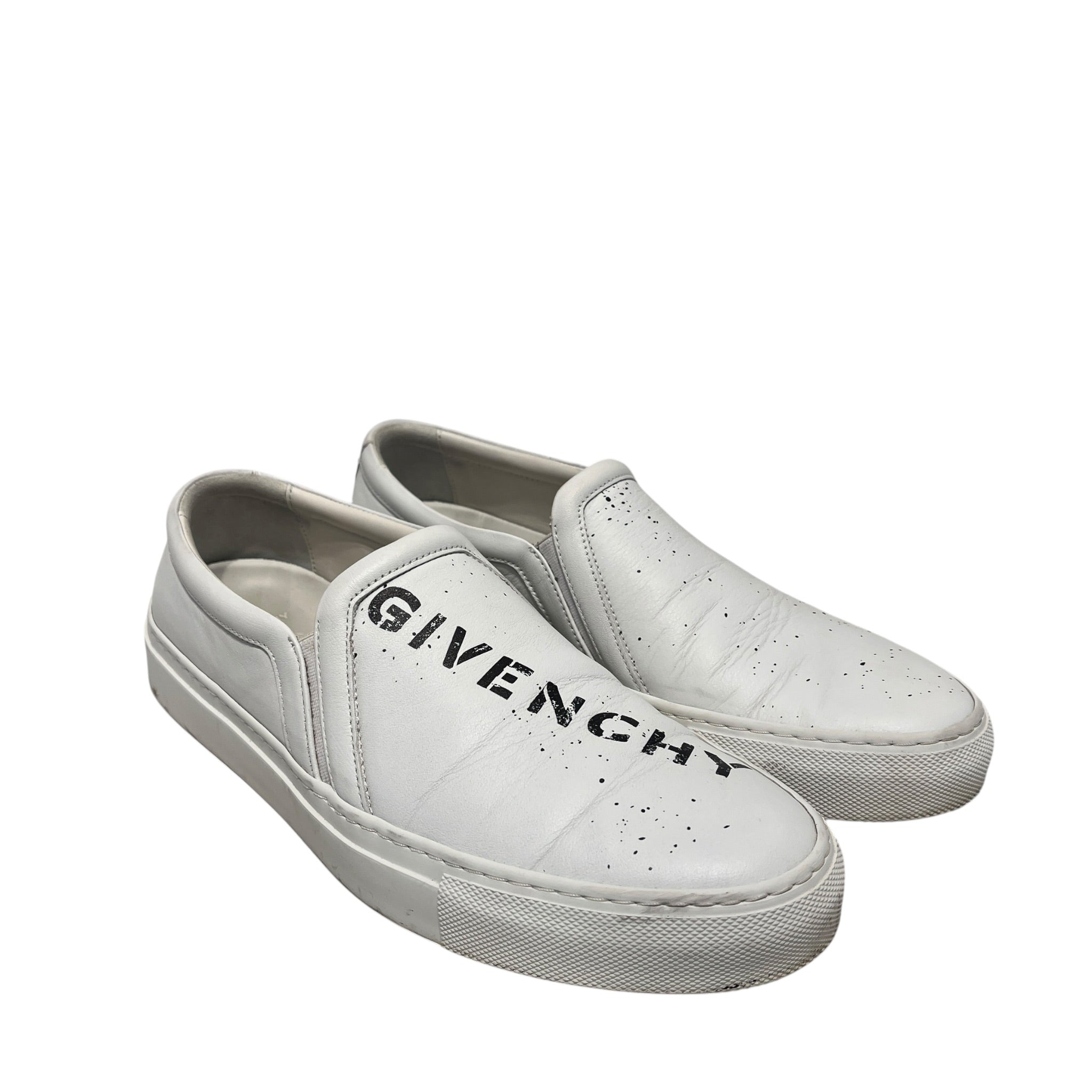GIVENCHY/Low-Sneakers/EU 40/Graphic/Leather/WHT/urban slip - grafitti logo view 1