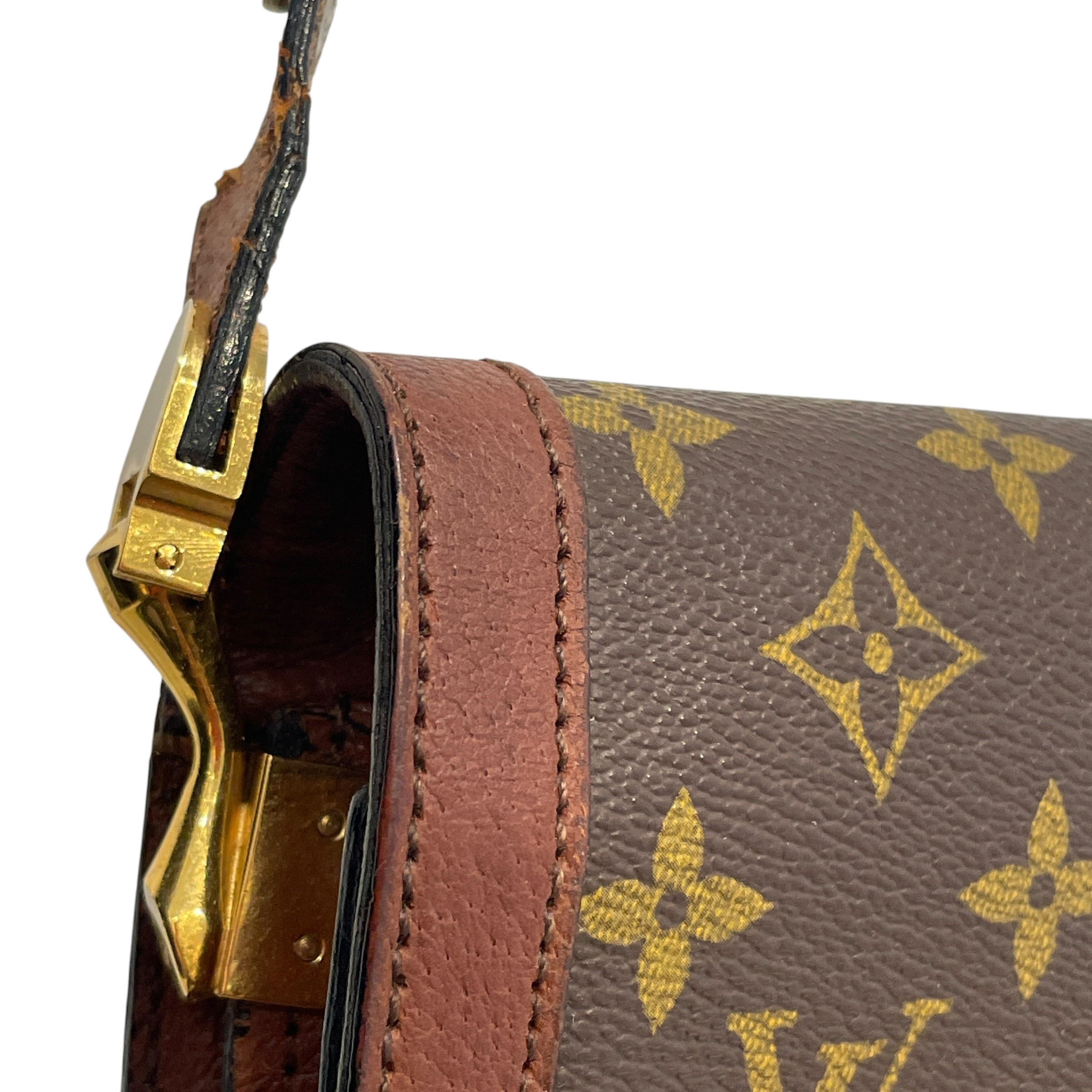 LOUIS VUITTON/Cross Body Bag/Monogram/Leather/BRW/Saint Cloud Vachetta Closure view 6