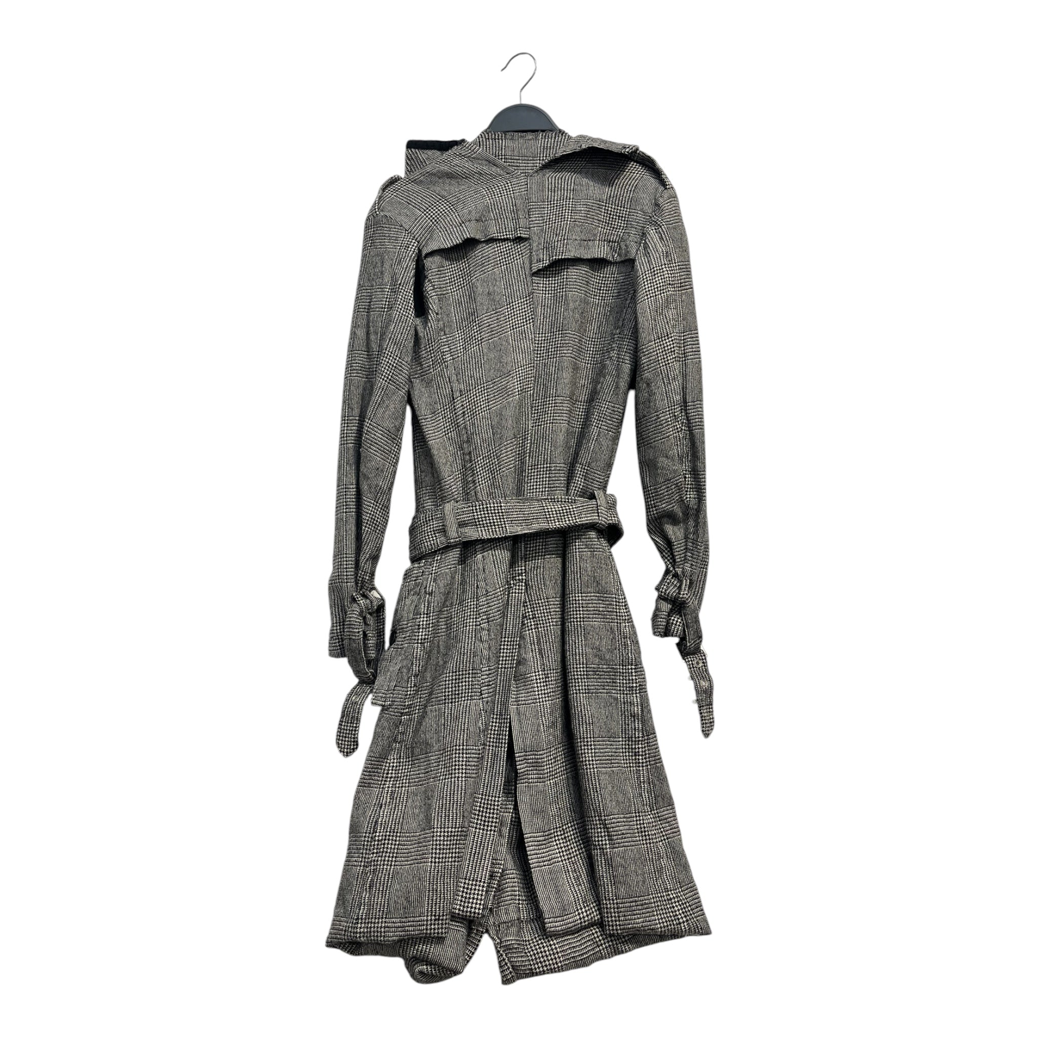 JUNYA WATANABE COMME des GARCONS/Peacoat/SS/Glen Check/Wool/GRY/cut n sew coat/ 2 layers view 2