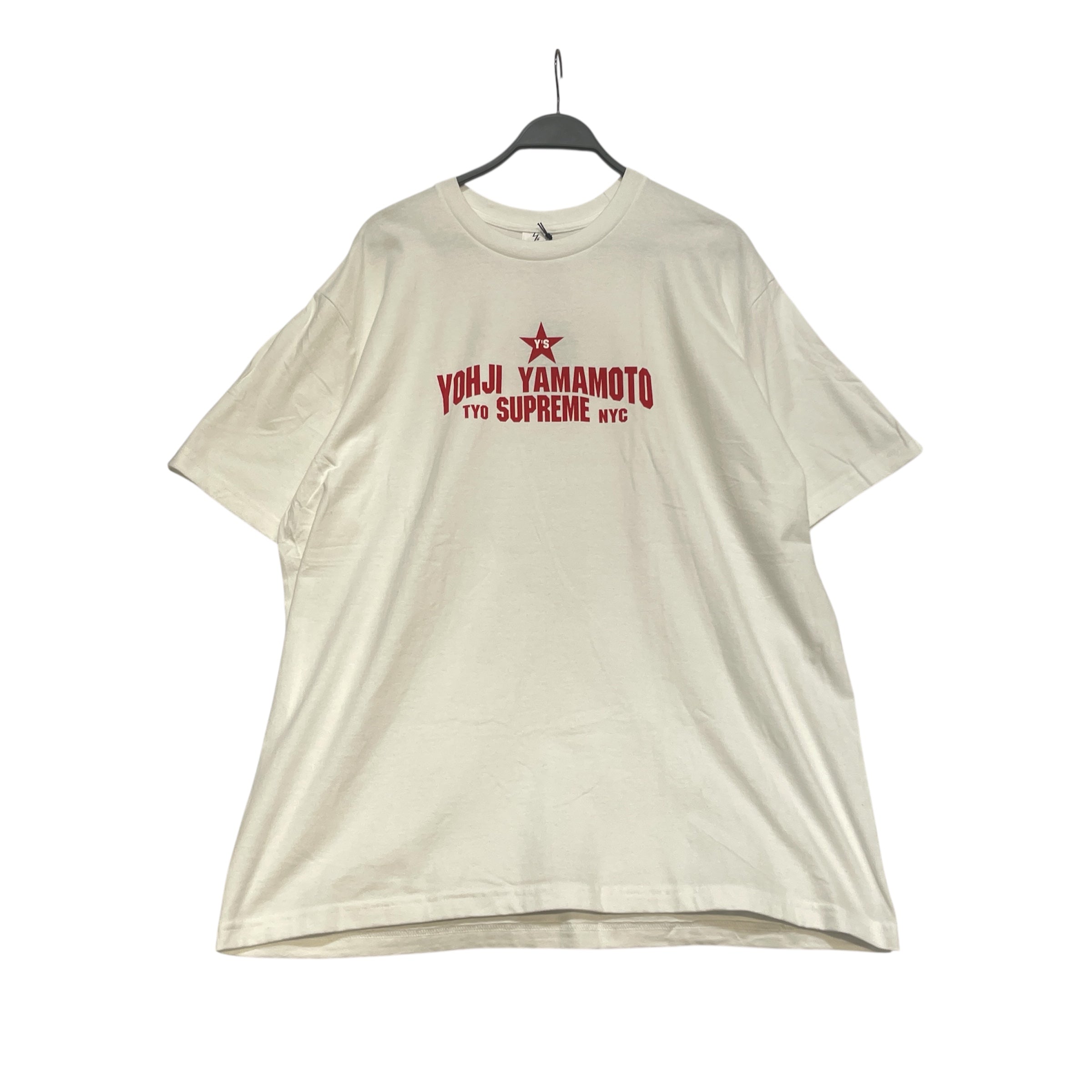 Supreme/YOHJI YAMAMOTO/T-Shirt/XL/Cotton/WHT/Graphic/Logo Graphic T shirt view 1