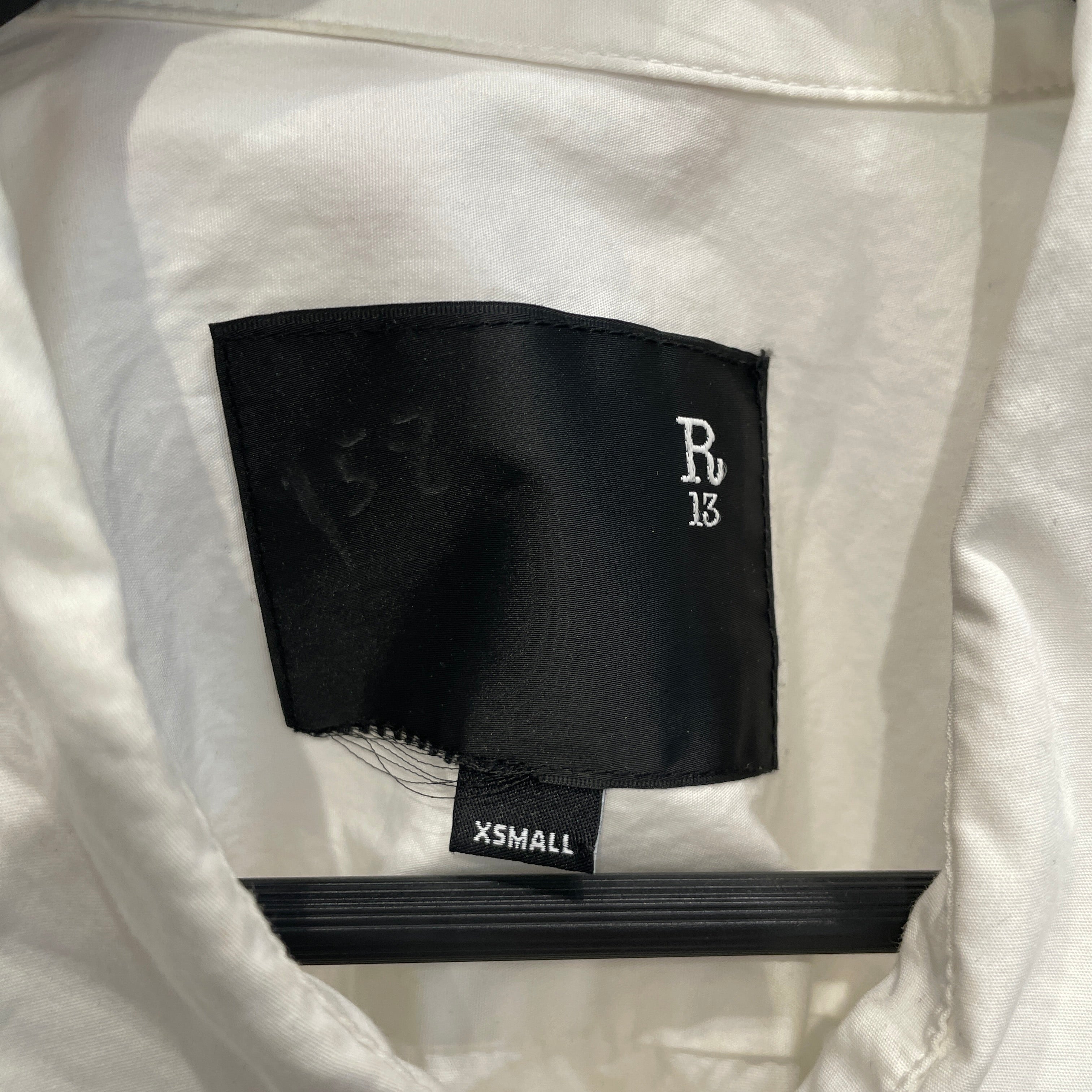 R13/LS Blouse/XS/Cotton/WHT/ELASTIC WAIST/CROPPED view 3