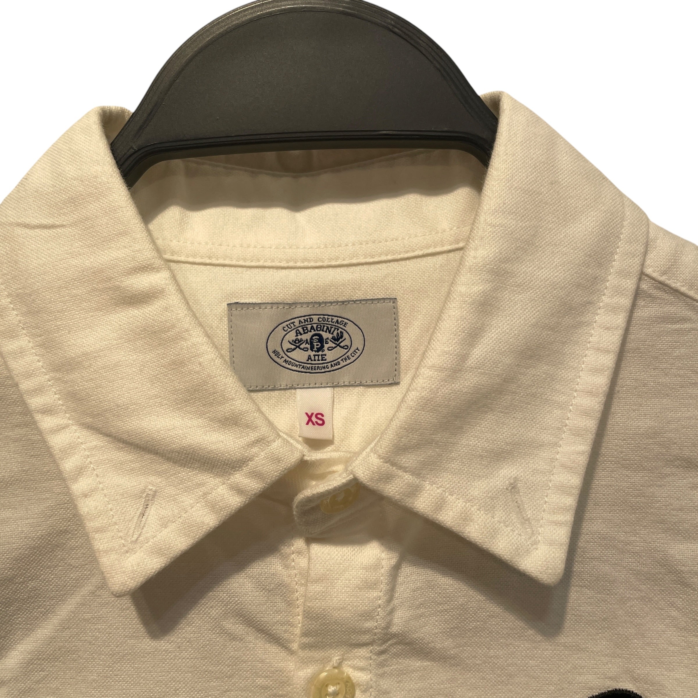 A BATHING APE/LS Shirt/XS/Monogram/Cotton/WHT/Cut and Collage T shirt view 2