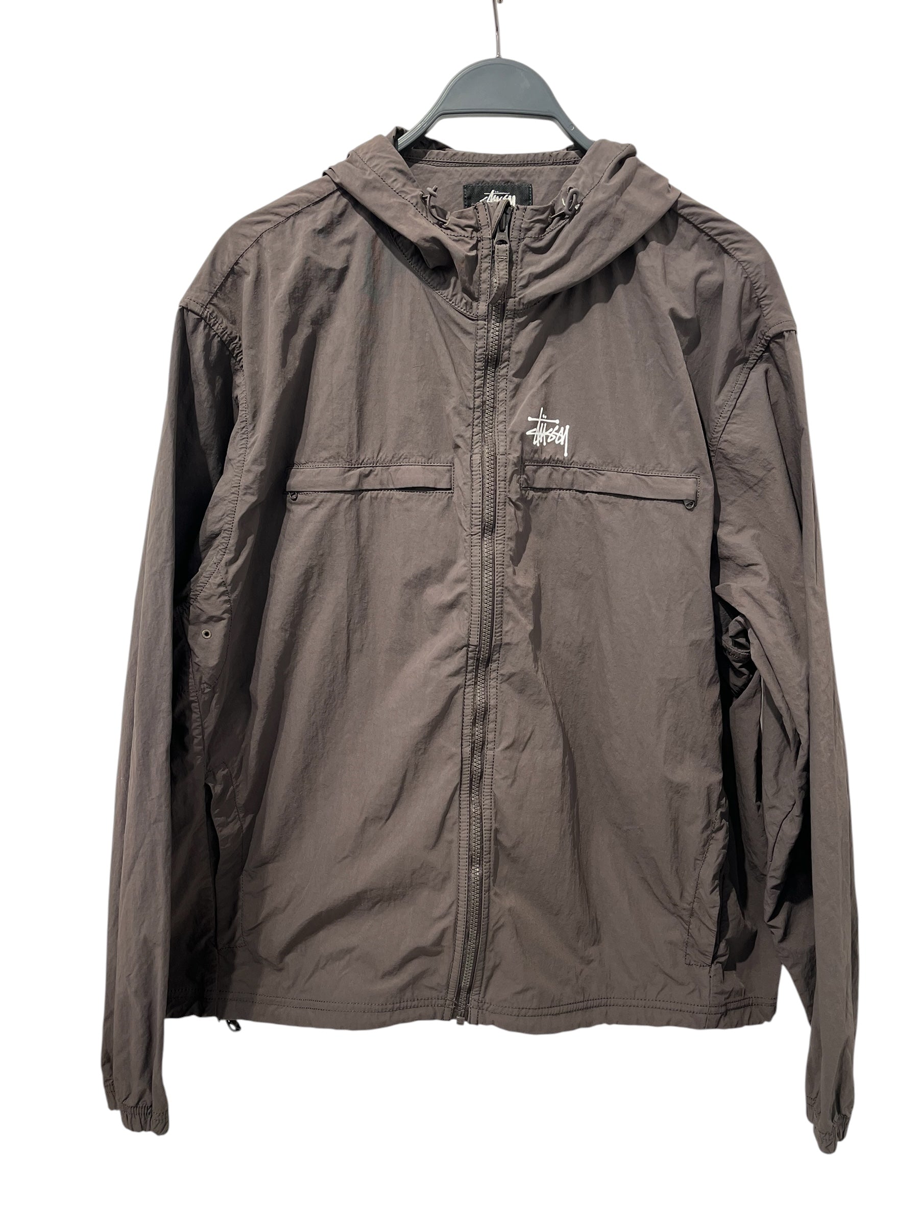 STUSSY/Jacket/L/Nylon/BRW/HOODED FULL ZIP WHITTESIDELOGO view 1