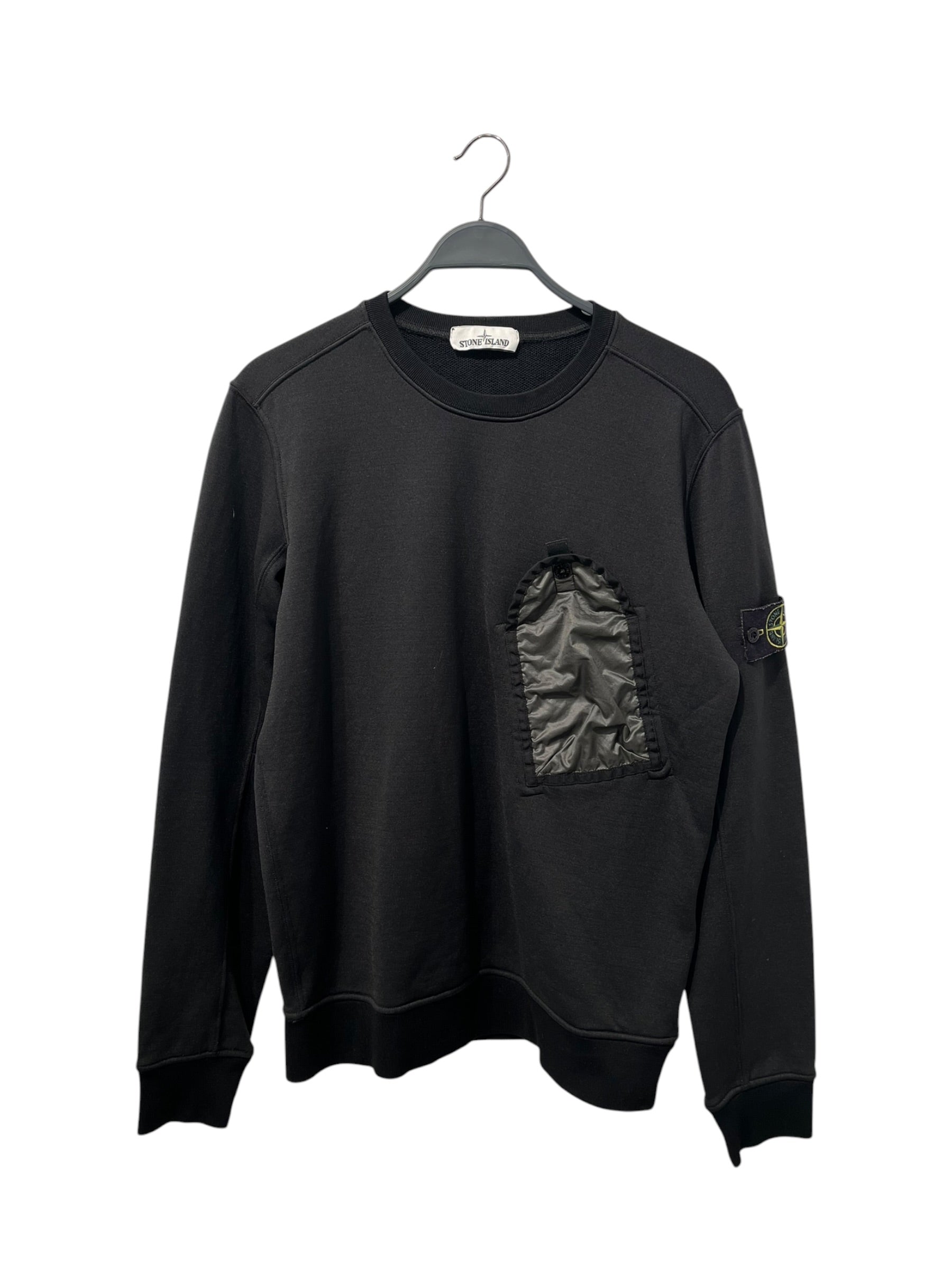 STONE ISLAND/Sweatshirt/M/Cotton/BLK/PATCH POCKET SWEATSHIRT view 1