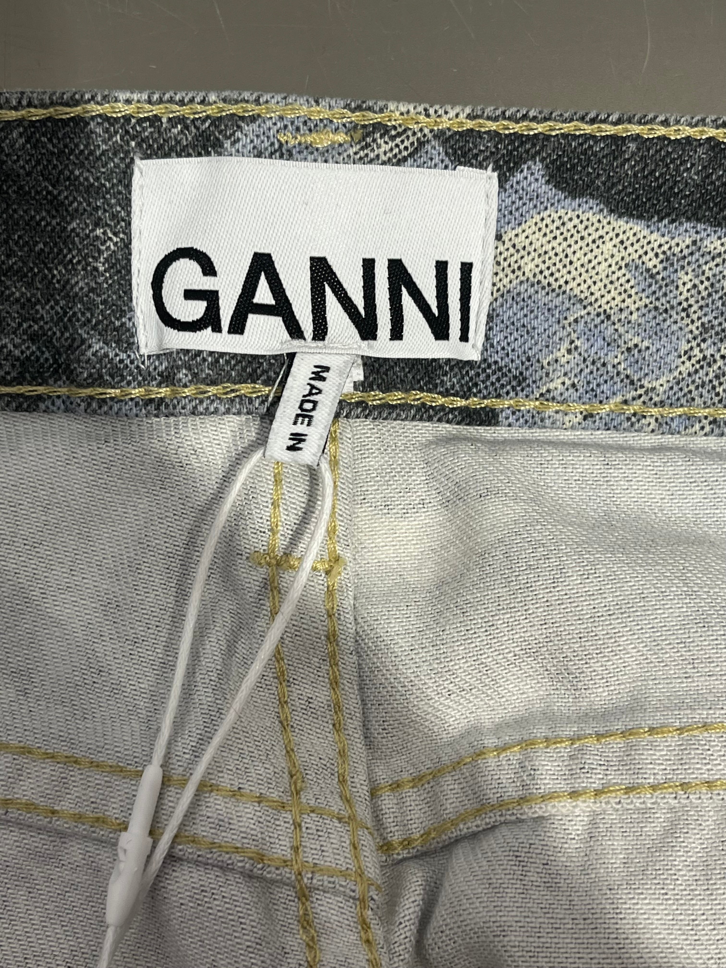 GANNI/Bottoms/28/Floral Pattern/Cotton/GRY/High-waisted/FLORAL JEANS BNWT view 3
