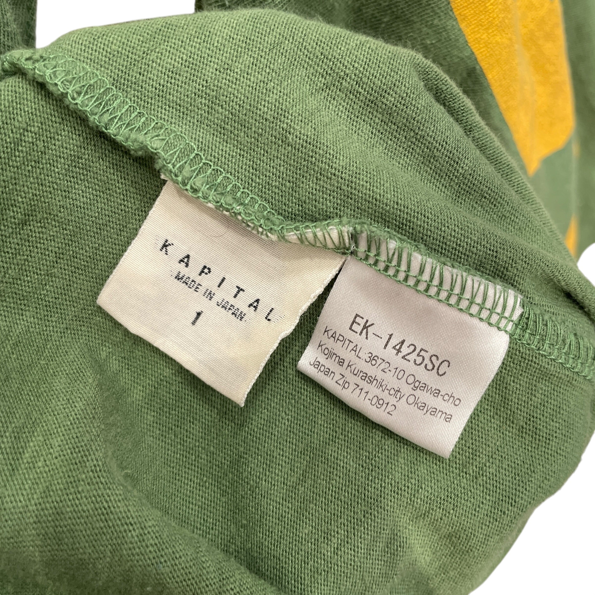 KAPITAL/T-Shirt/1/Cotton/GRN/SMILEY SLEEVE STRIPE view 4