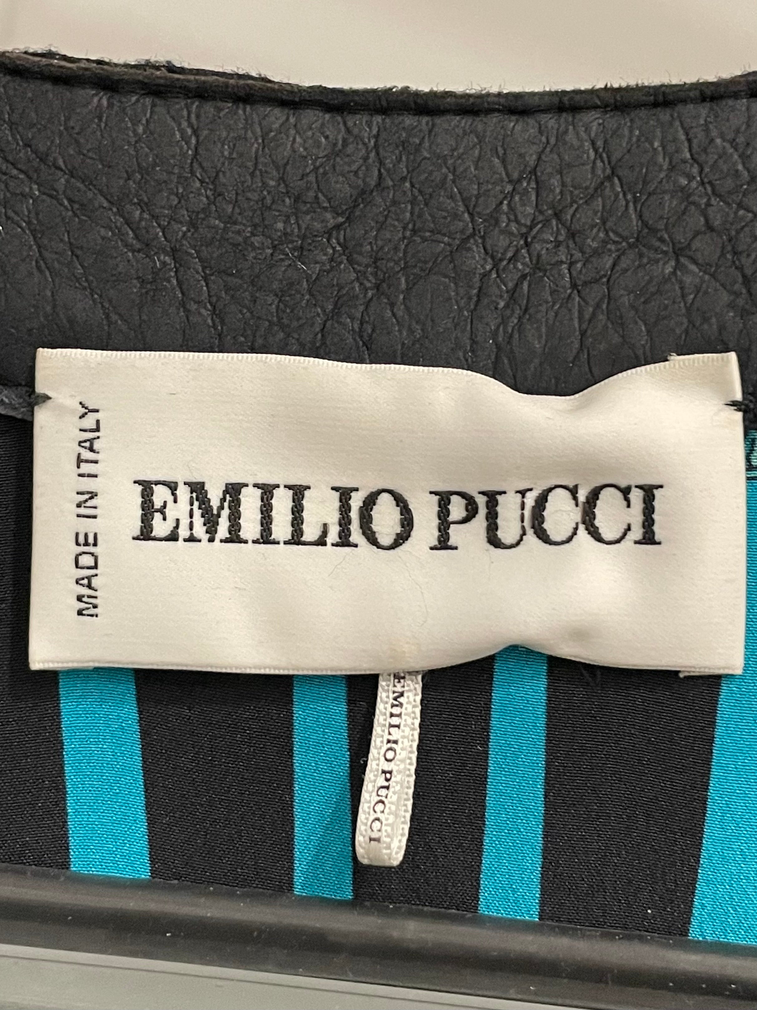 EMILIO PUCCI/Trench Coat/40/Fur/NVY/leather braided button clasps view 3