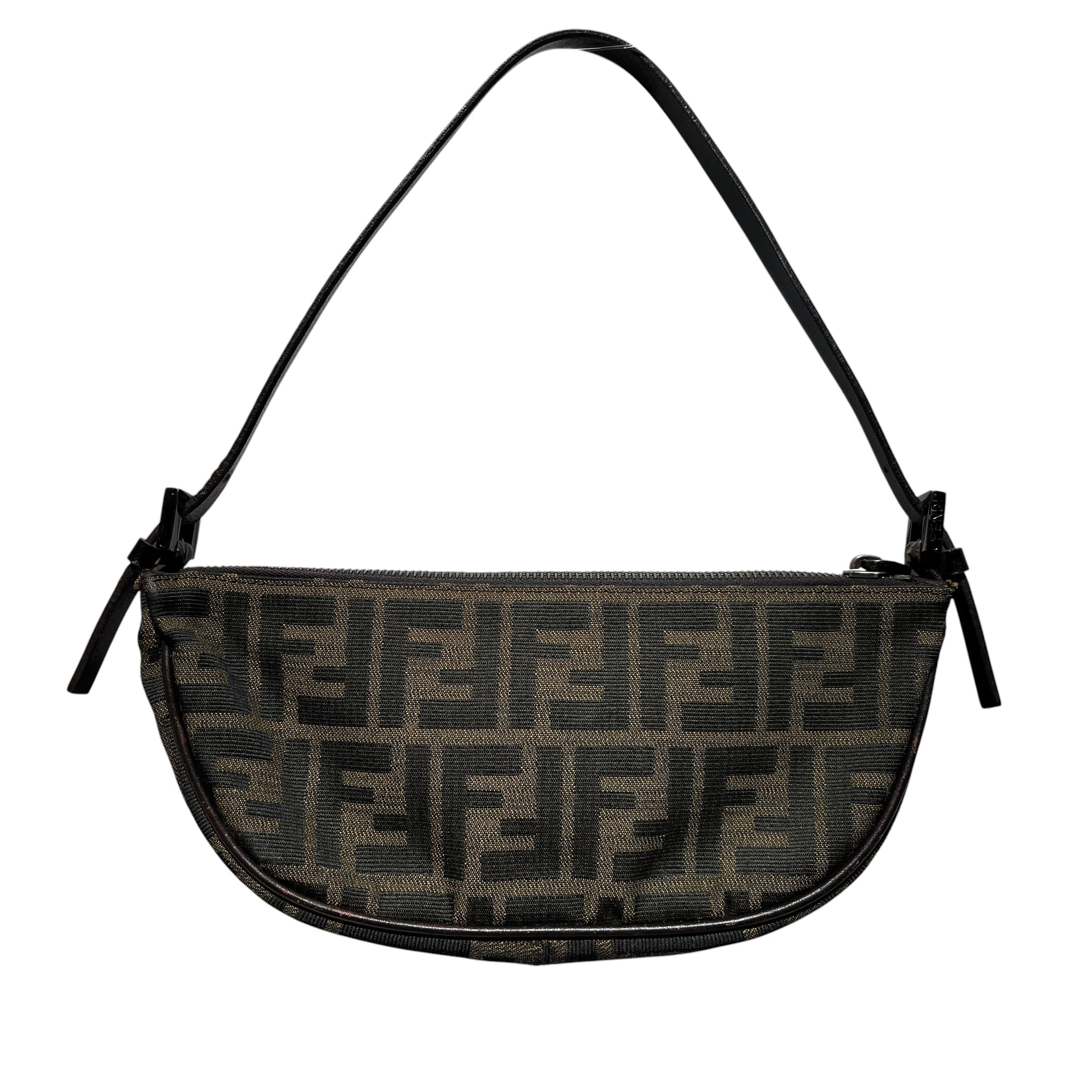 FENDI/Hand Bag/Monogram/Cotton/BRW/Zucca Boat Pochette view 1