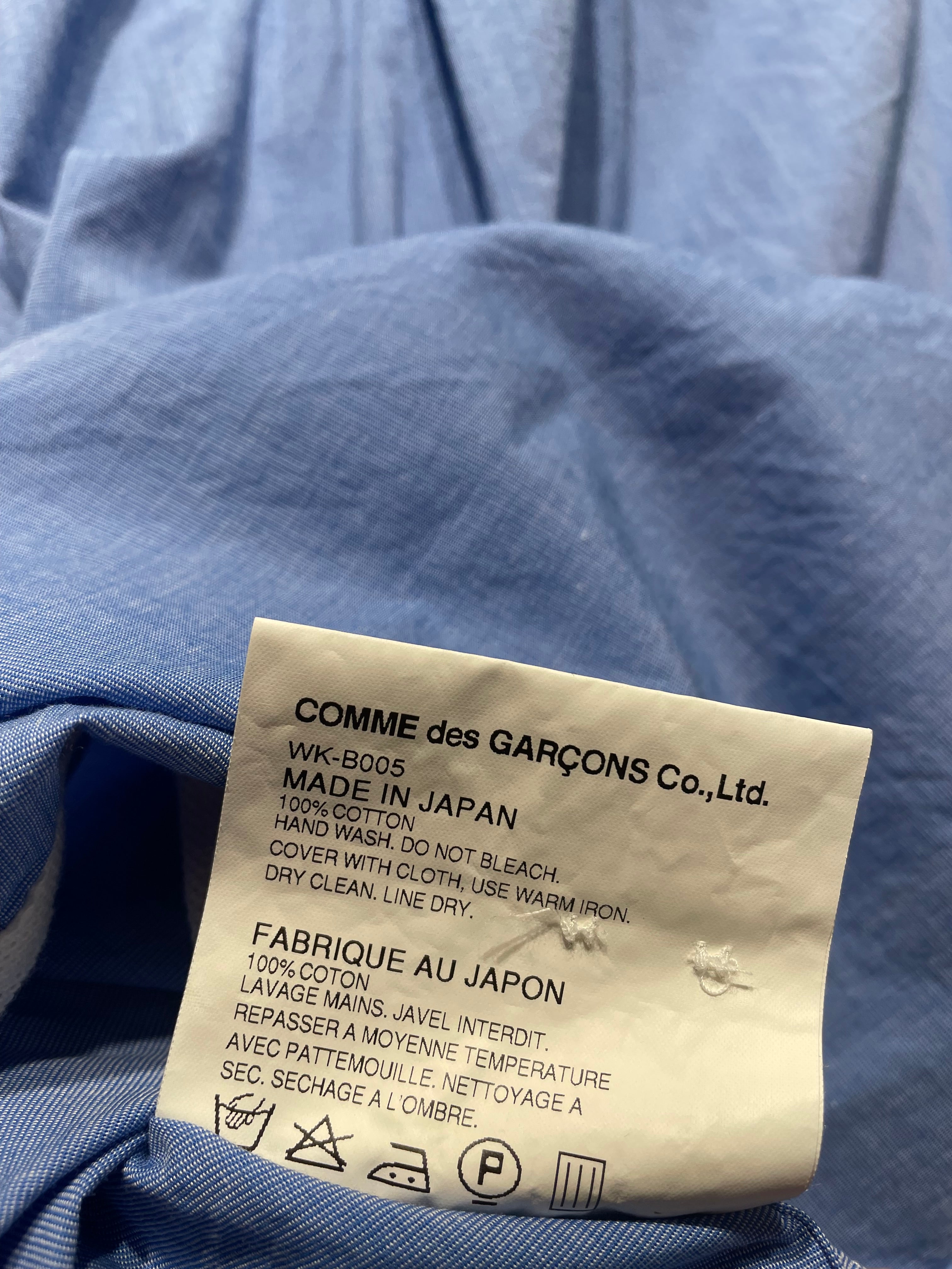 JUNYA WATANABE COMME des GARCONS MAN/LS Shirt/XL/Cotton/BLU/BLUE BUTTON UP PLAID BUTTONS view 4