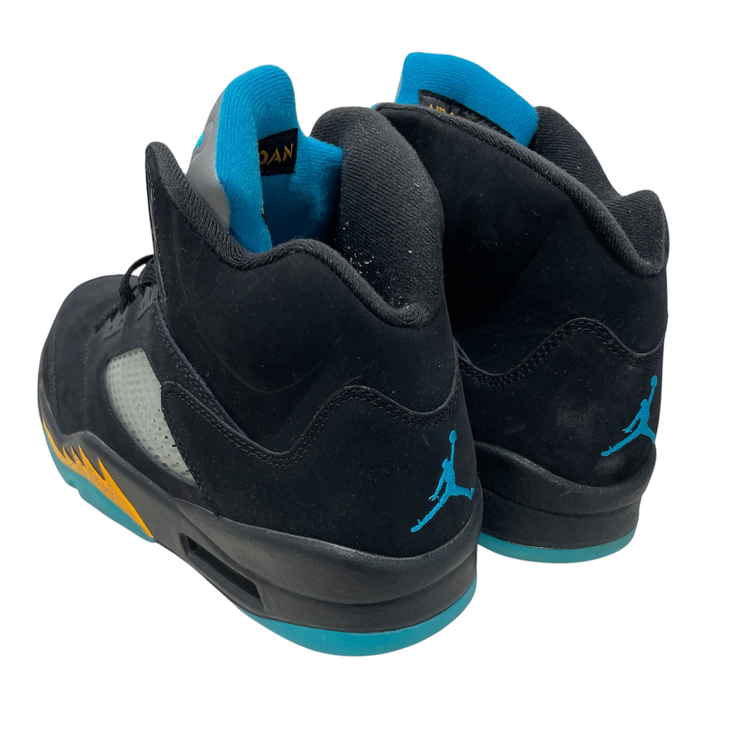 NIKE/Hi-Sneakers/US 10/Suede/BLK/AQUA 5S YELLOW TEAL BLACK view 2