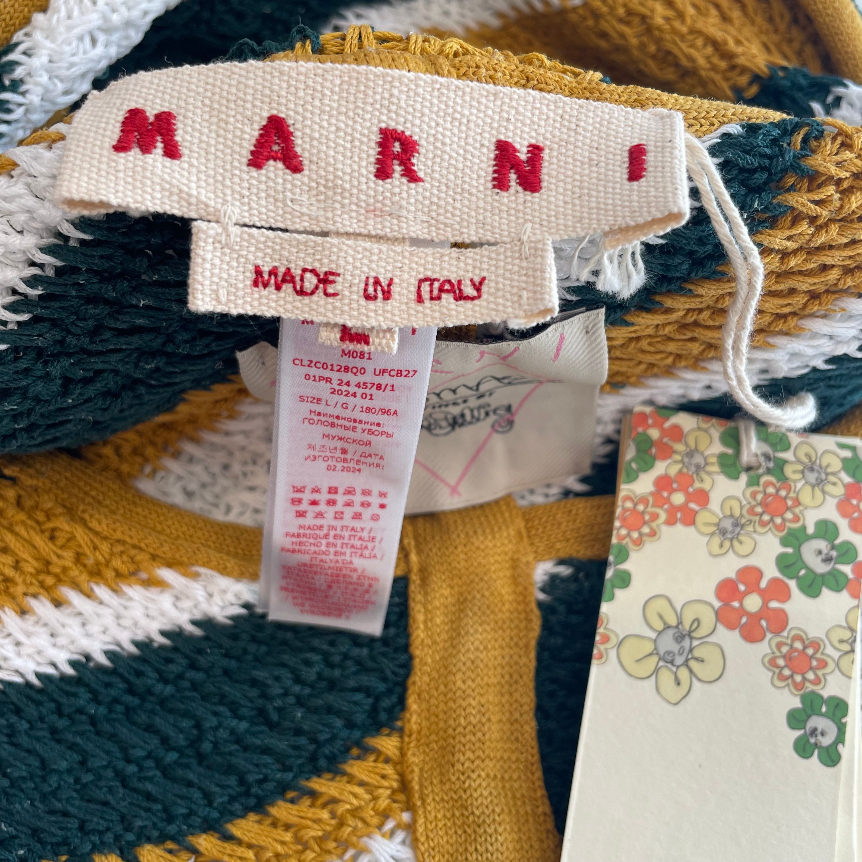 MARNI/Beanie/Cotton/MLT/#M081CLZC0128Q0UFCB27/GRN/YLLW view 4