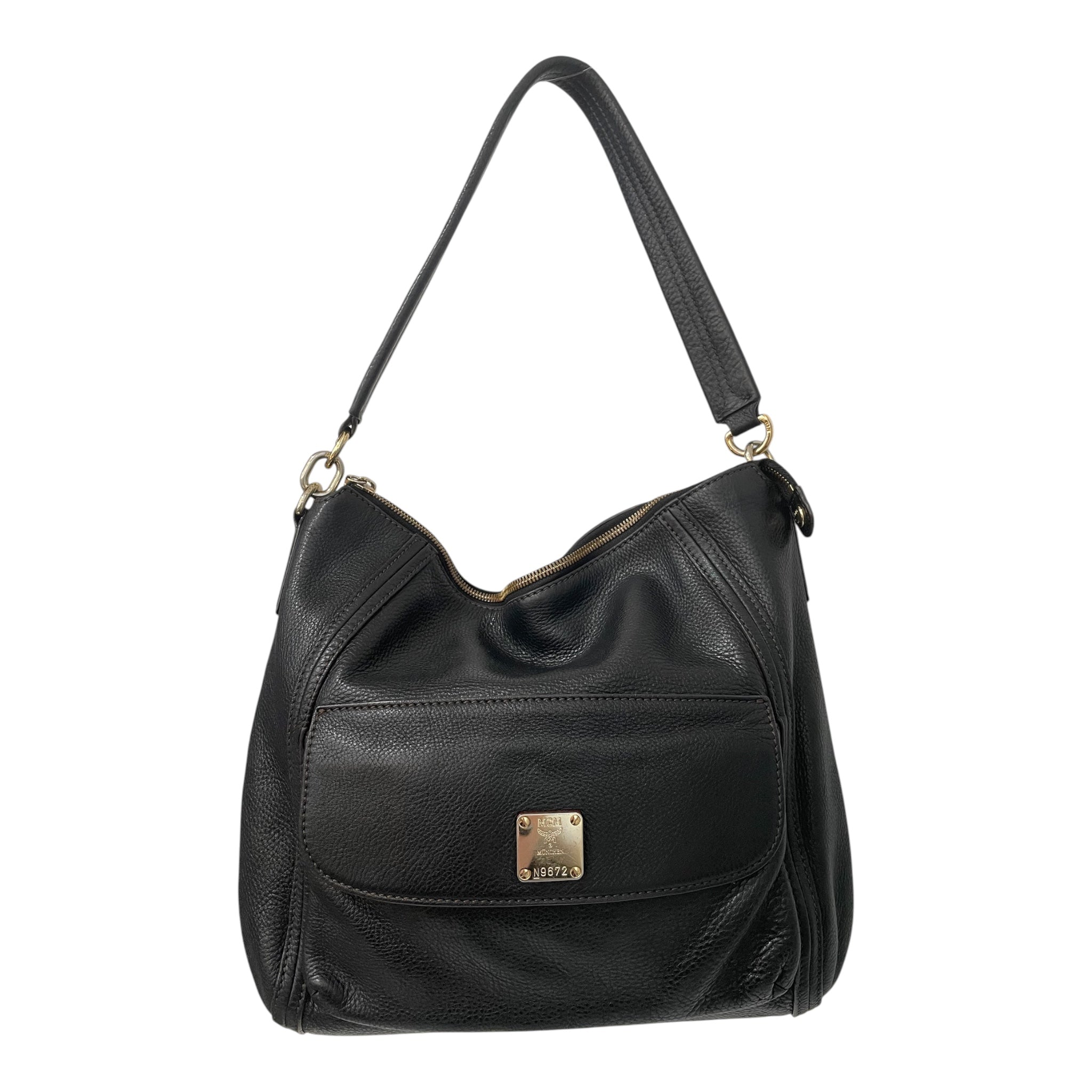MCM/Hand Bag/Leather/BLK/n9672 view 1