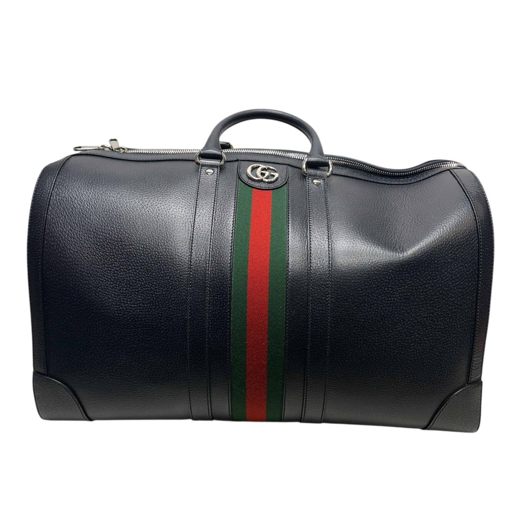 GUCCI/Luggage/Leather/NVY/SAVOY WEB DUFFLE / SLV GG view 1