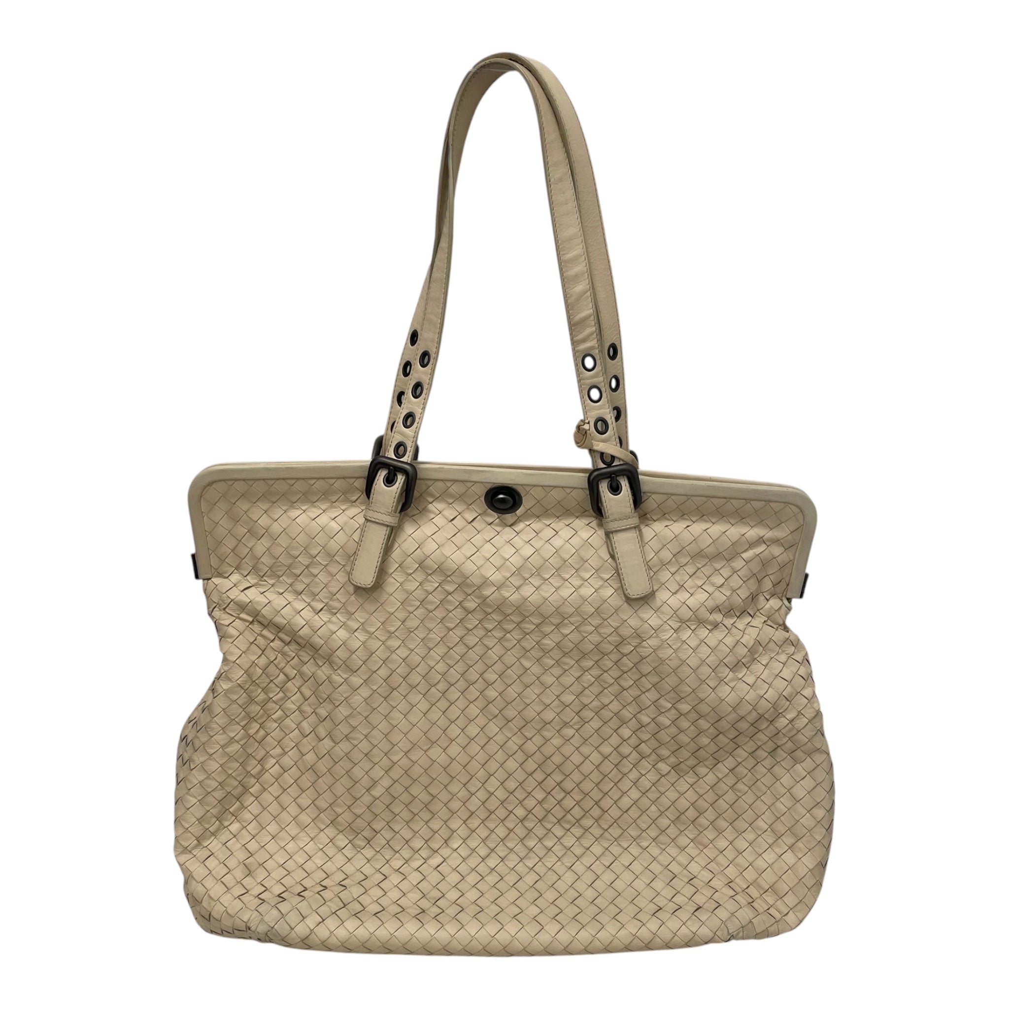 BOTTEGA VENETA/Tote Bag/Leather/CRM/INTRECCIATO WEAVE view 1