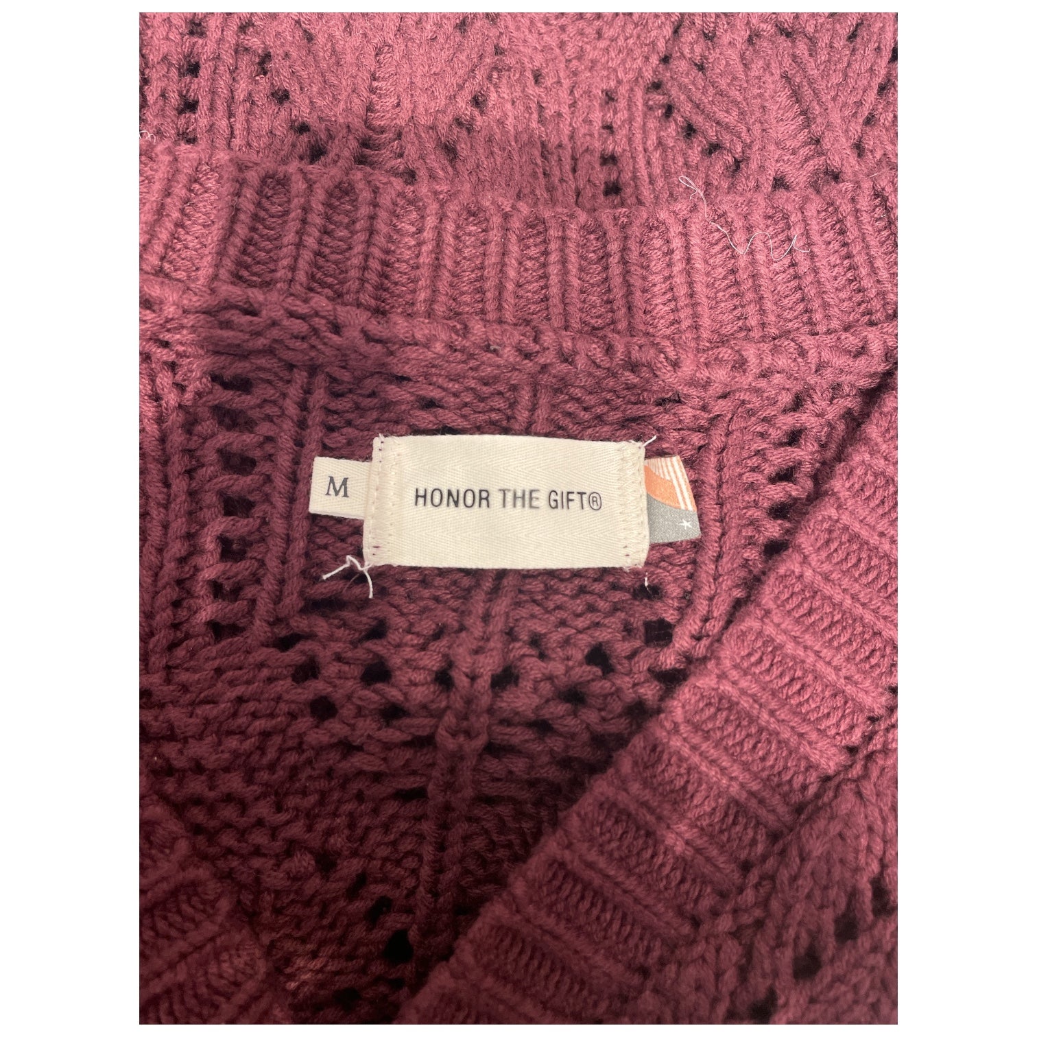 HONOR THE GIFT/Cardigan/M/Cotton/BRW/Burgundy Honor Knit Cardigan view 3