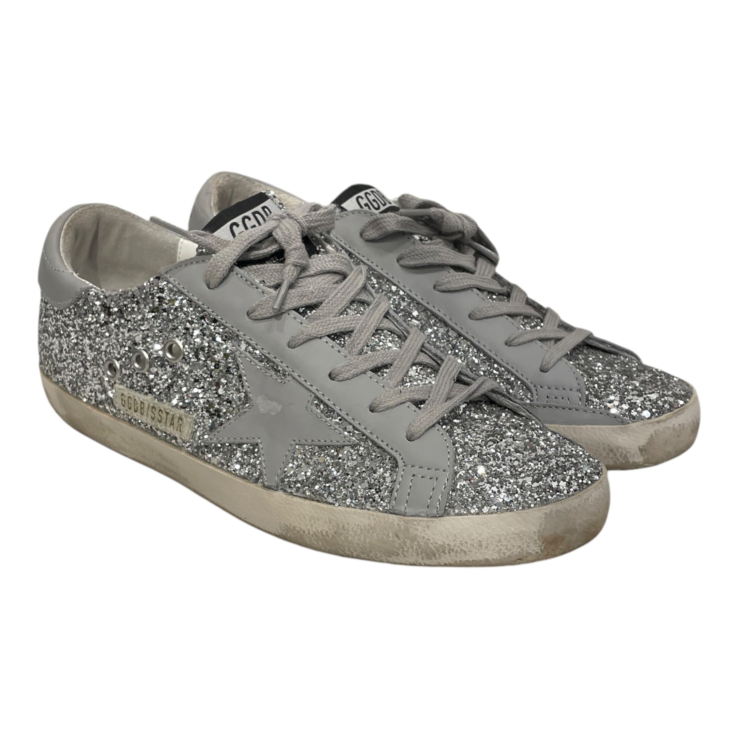 GOLDEN GOOSE/Low-Sneakers/EU 40/Suede/SLV/SUPERSTAR TRAINERS GLITTER view 1