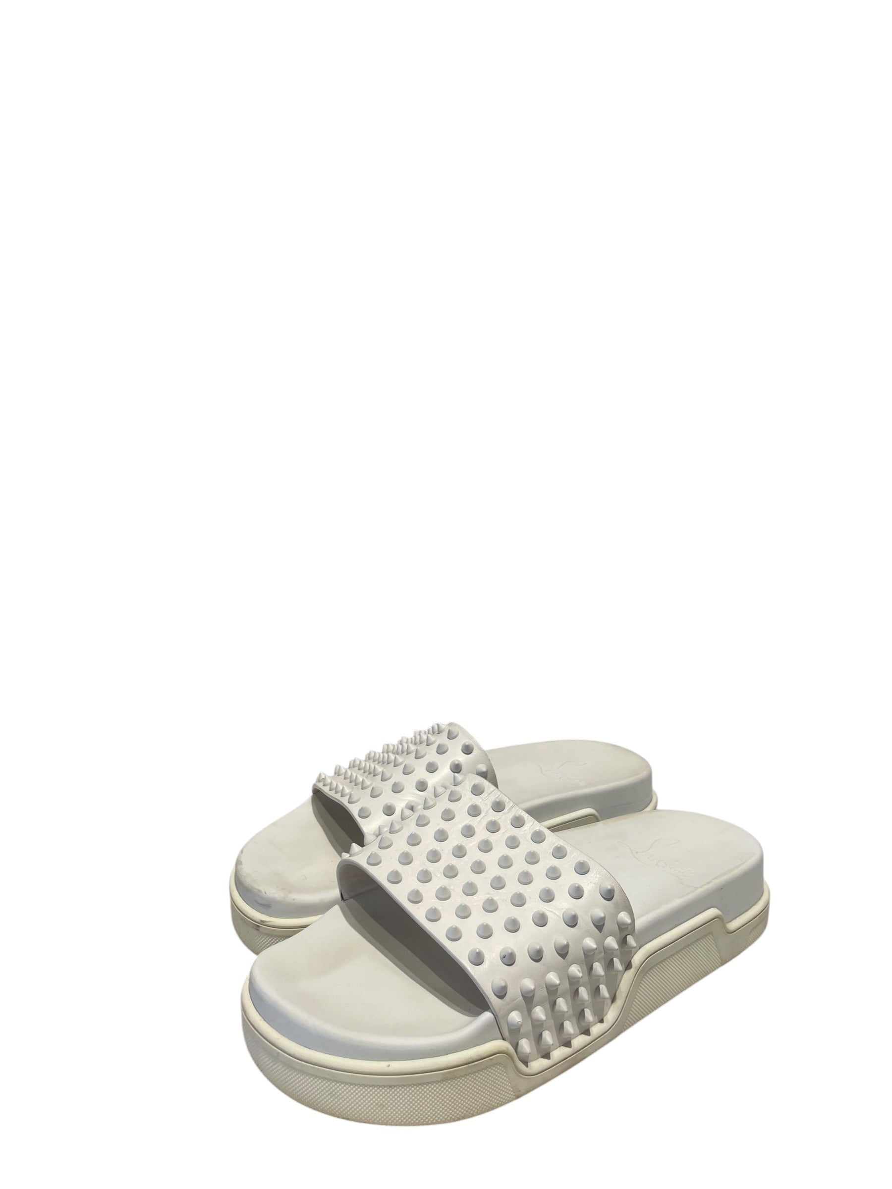 Christian Louboutin/Sandals/EU 42/WHT/Pool Spike Slides view 2