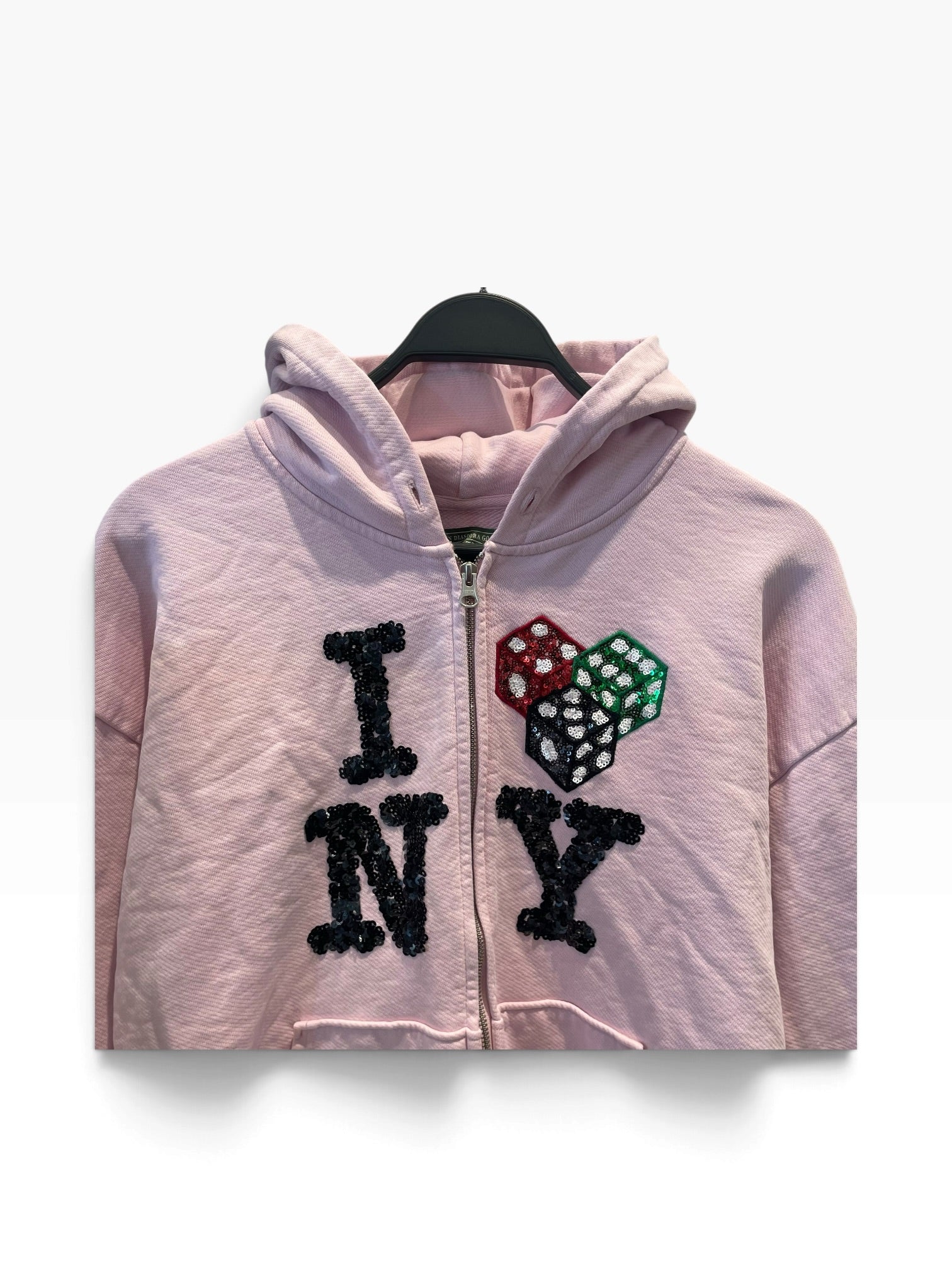 DENIM TEARS/Zip Up Hoodie/XL/Cotton/PNK/Cee-Lo NYC Sequins view 3