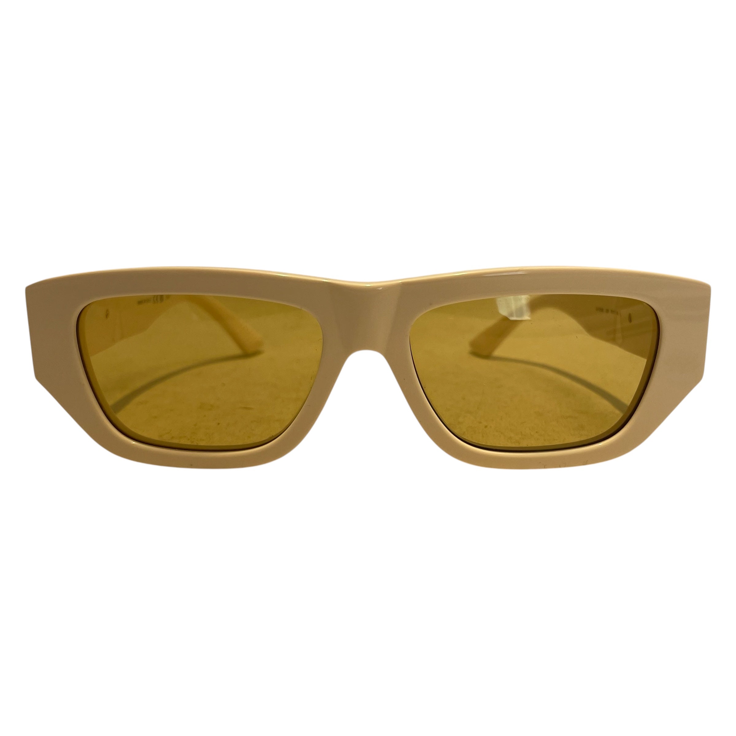 BOTTEGA VENETA/Sunglasses/Plastic/IVR/CREAM W YELLOW LENSES view 1