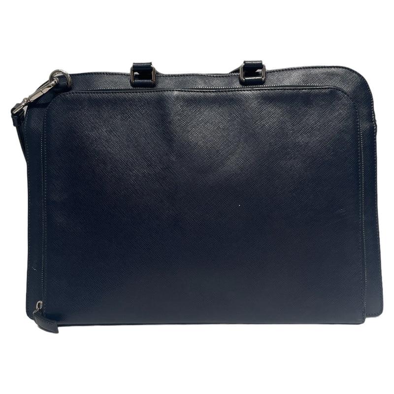 PRADA/Briefcase/M/Leather/NVY/Saffiano Travel Briefcase