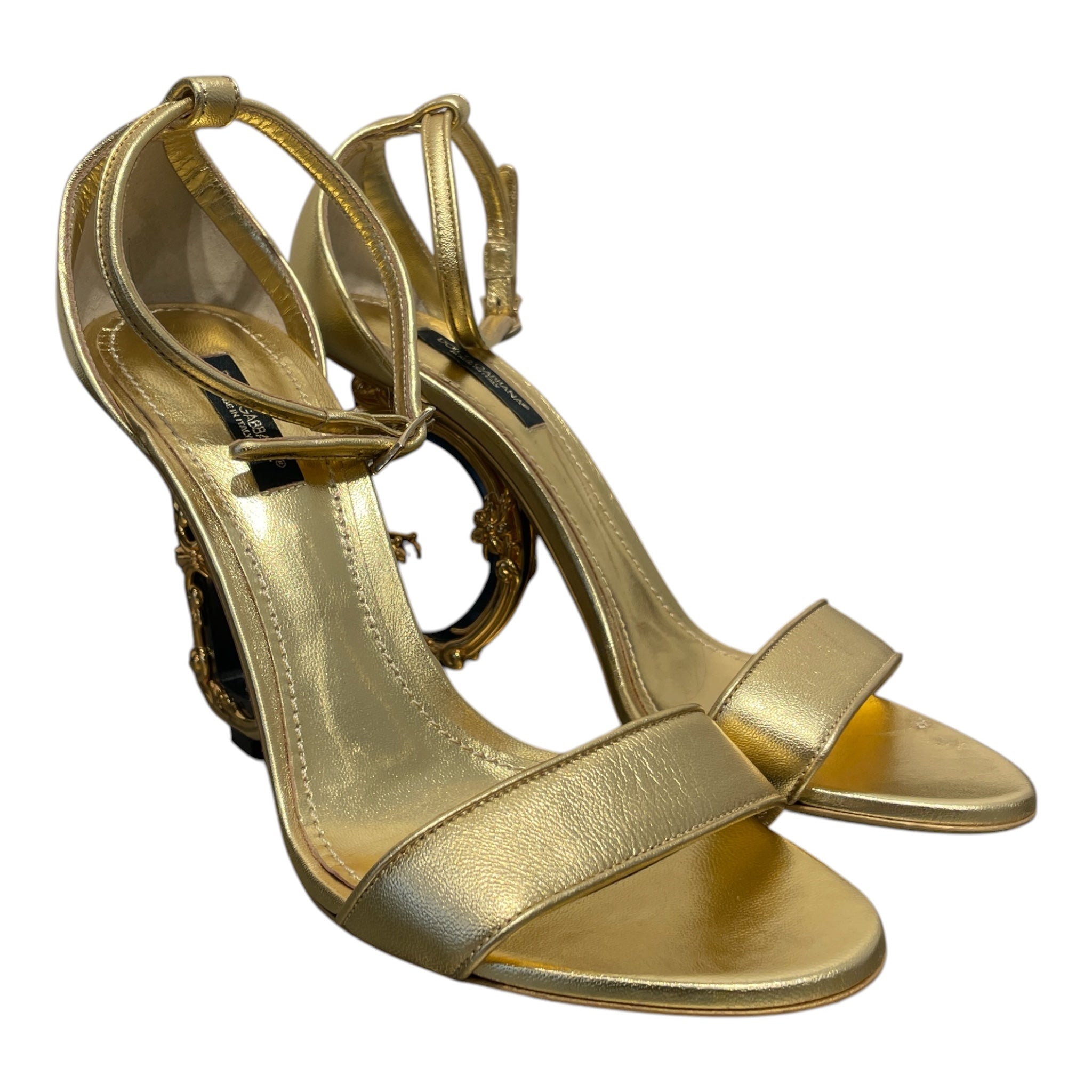 DOLCE&GABBANA/Heels/EU 38.5/Stripe/GLD/ view 1
