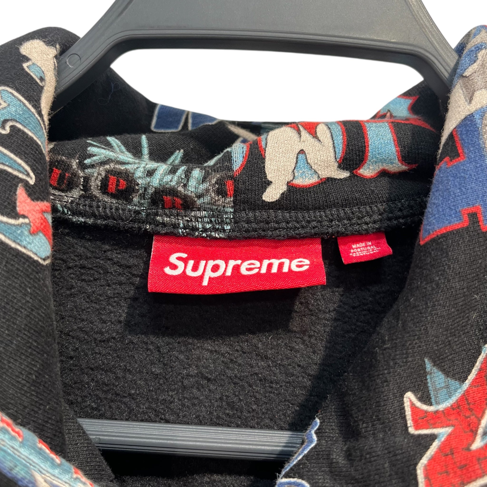 Supreme/Zip Up Hoodie/S/All Over Print/Cotton/BLK/FLASH ART ZIP UP HOODIE view 3