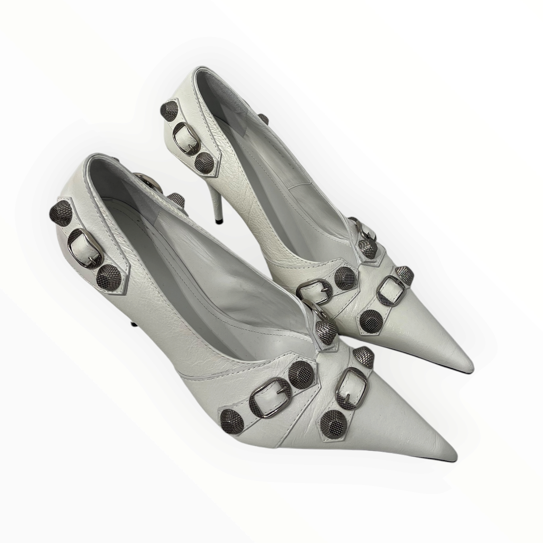 BALENCIAGA/Heels/EU 41/Leather/WHT/CAGOLE HEELS view 1
