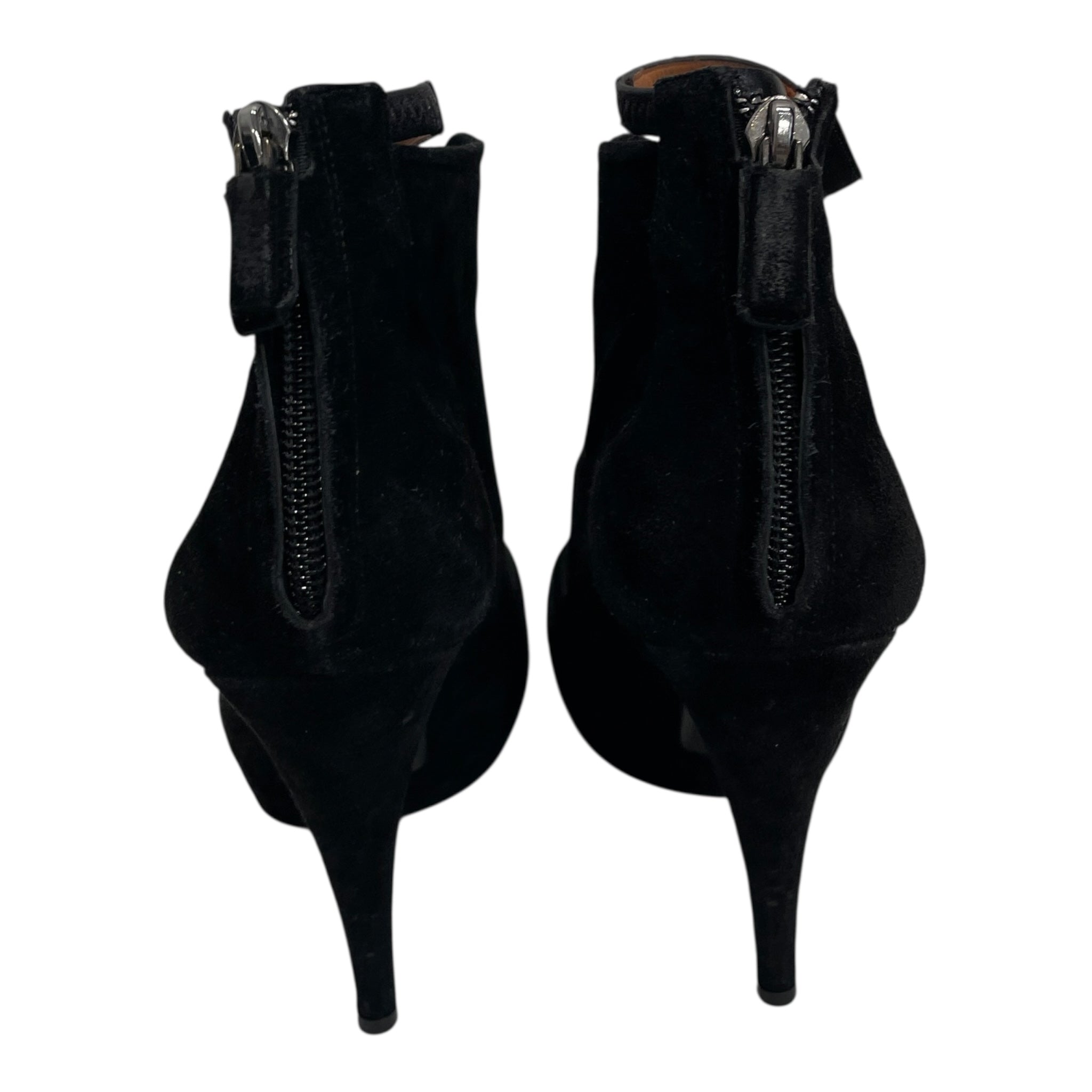 GIVENCHY/Heels/EU 37.5/Suede/BLK/BACK ZIP ANKLE STRAP view 3