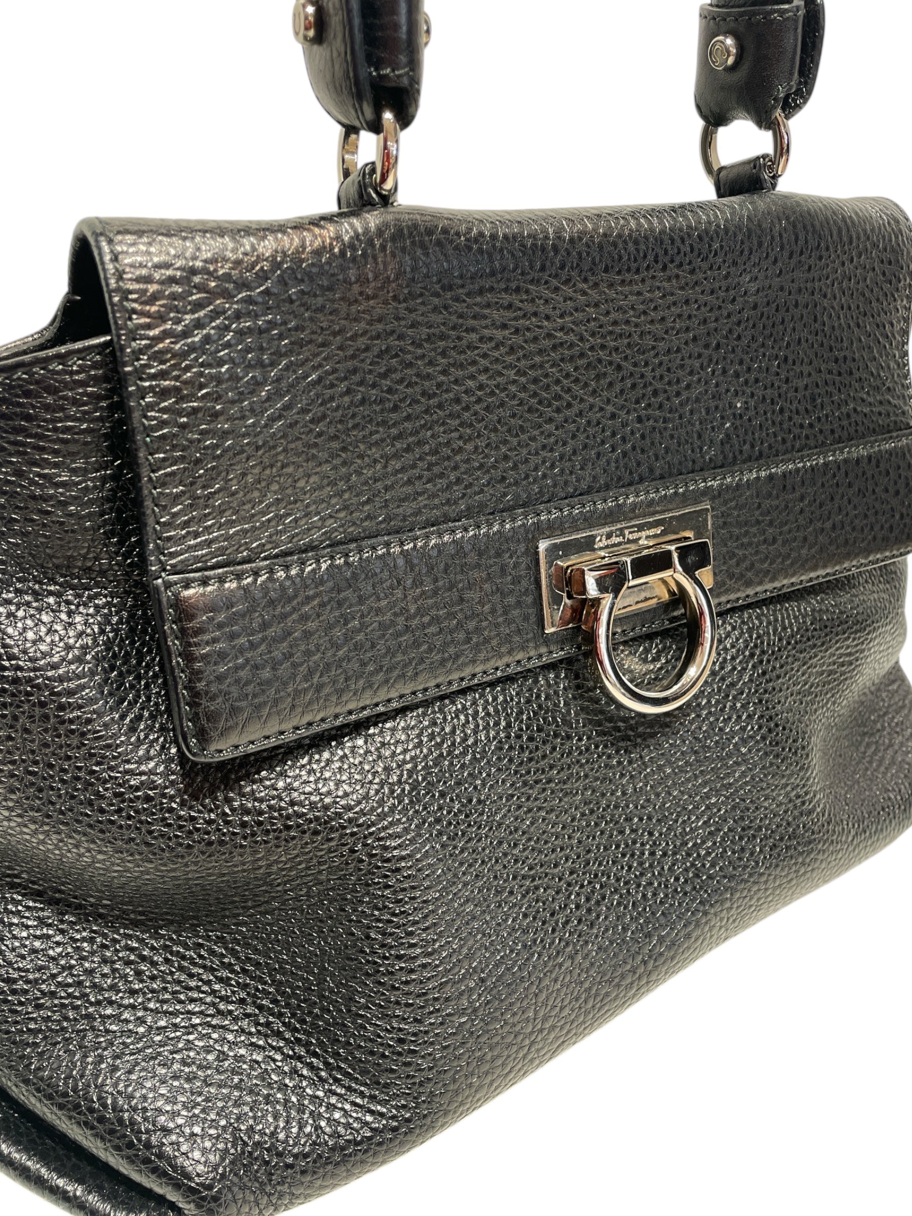 Salvatore Ferragamo/Hand Bag/Leather/BLK/Pebbled Leather Sofia Bag view 6