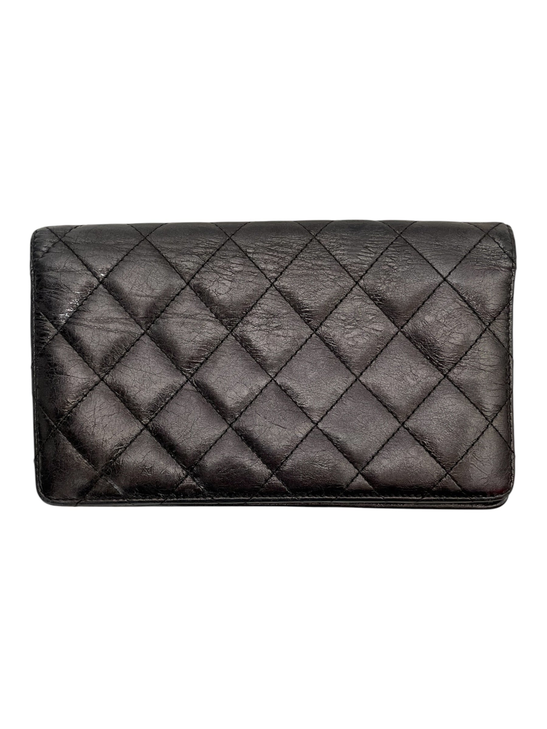 CHANEL/Bifold Wallet/Lambskin/BLK/Quilted Re-issue 2.55 view 2
