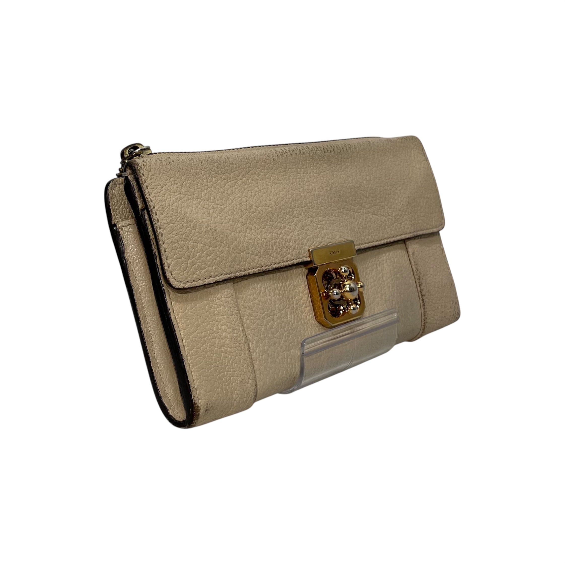 Chloe/Long Wallet/Leather/CRM/GOLD LOCK ON FRONT view 3