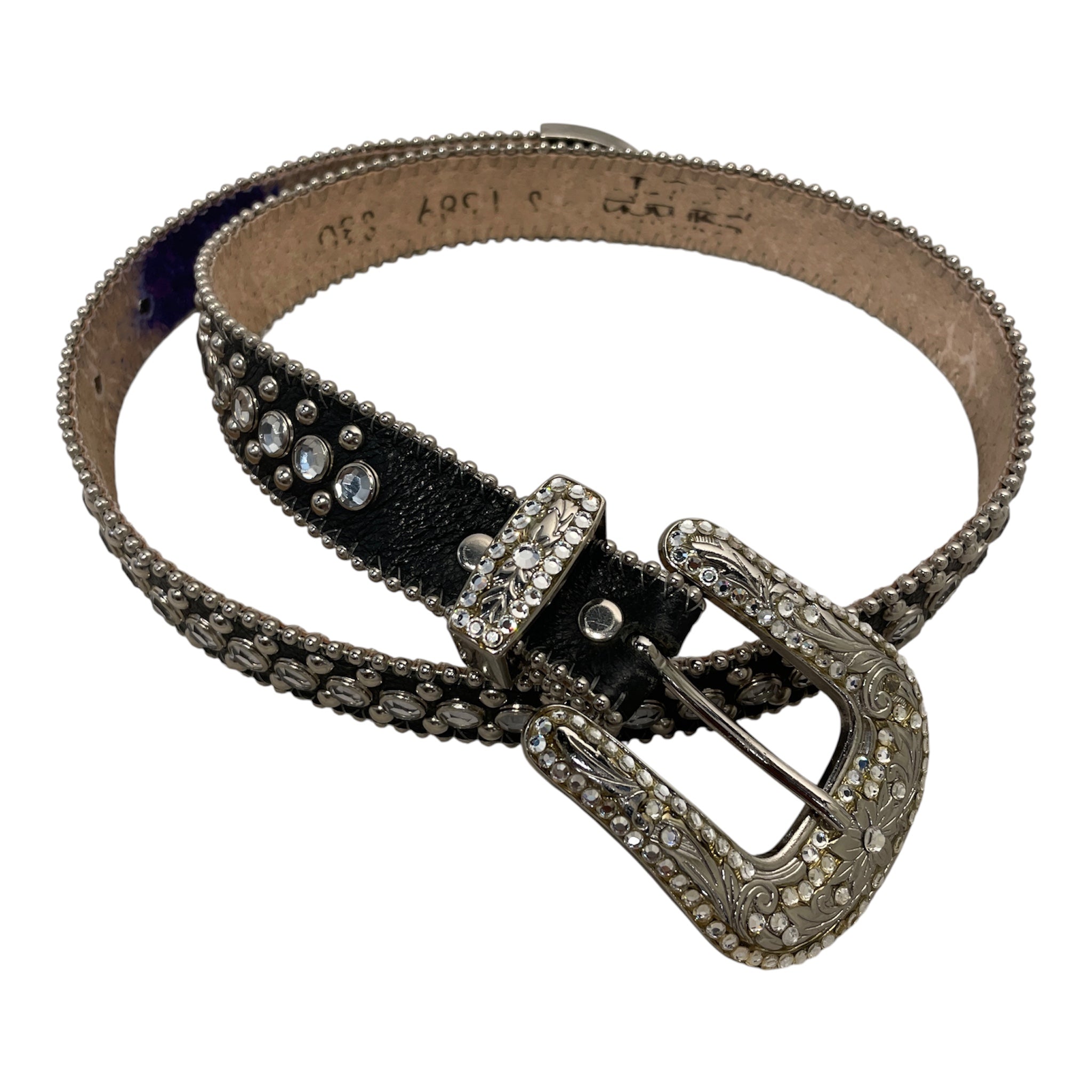 b.b.simon/Belt/Leather/SLV/Vintage Rhinestones Belt view 2