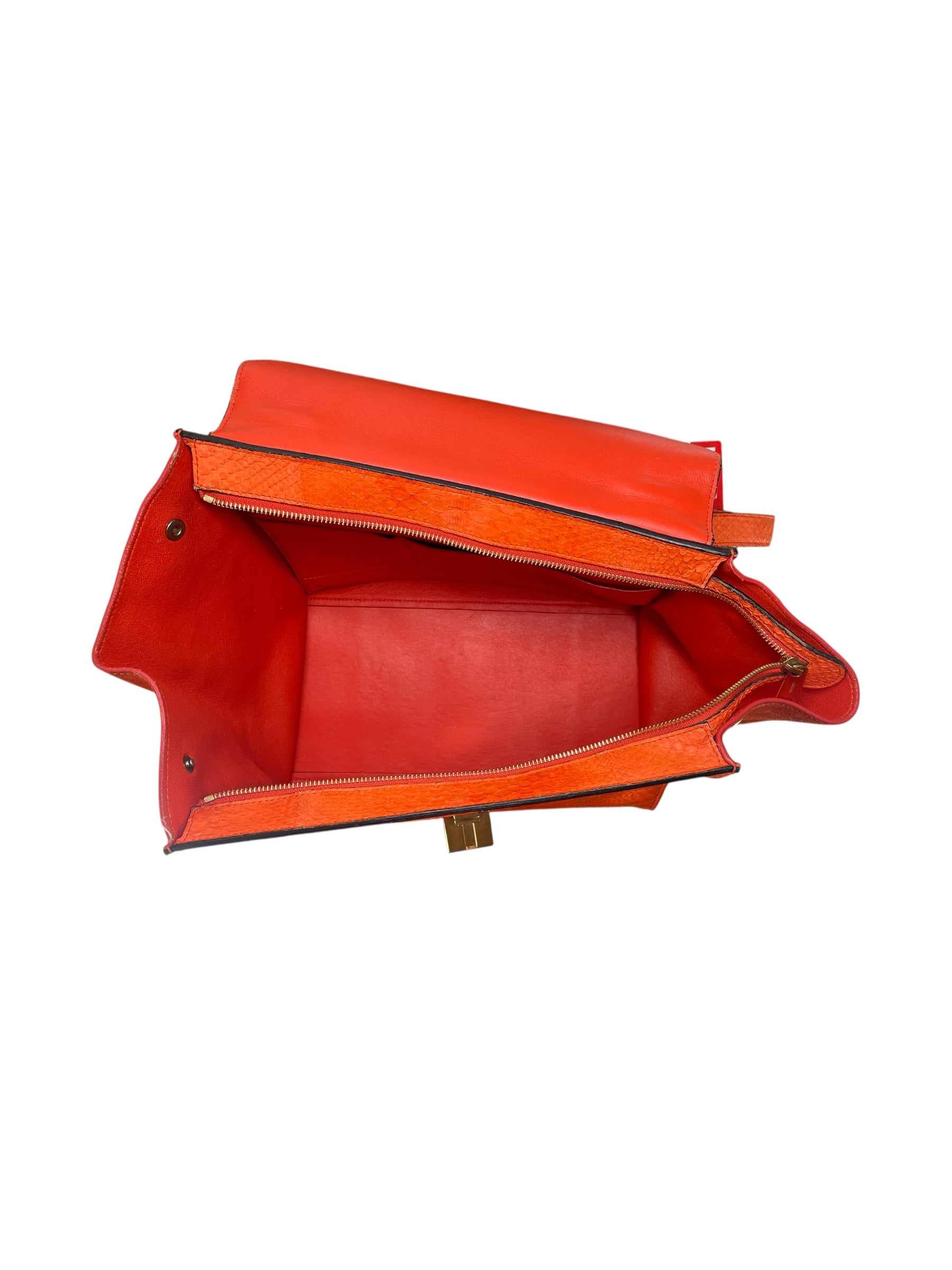 CELINE/Bag/Animal Pattern/Leather/ORN/BRIGHT ORANGE SNAKESKIN BAG view 9
