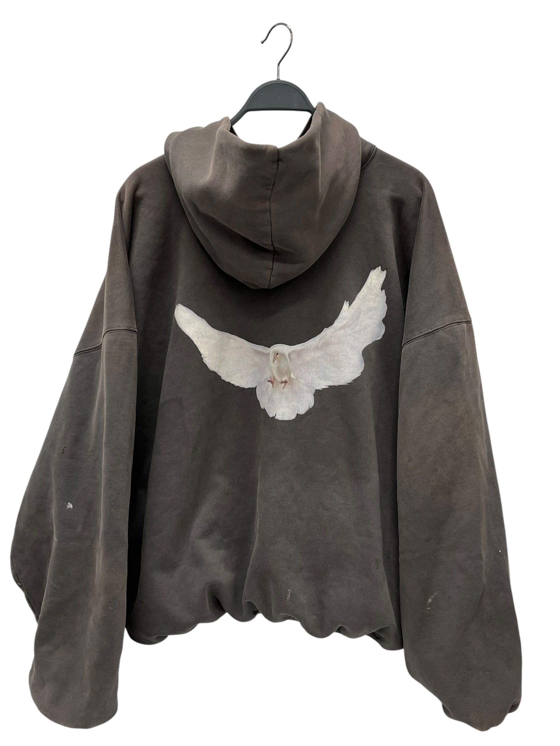 YEEZY GAP ENGINEERED BY BALENCIAGA/Hoodie/L/Graphic/Cotton/GRY/Oversize/dove back- faded grey paint view 2
