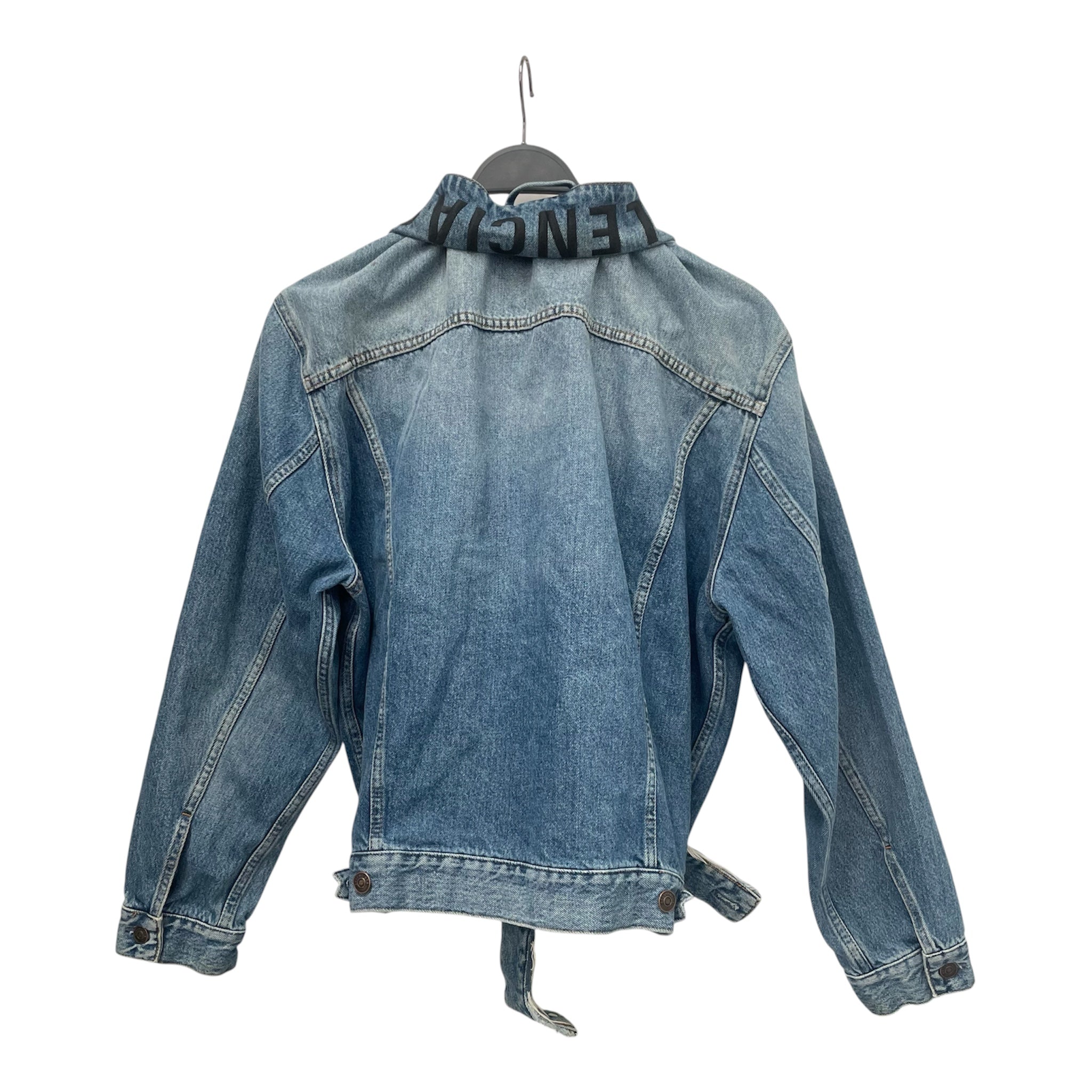BALENCIAGA/Denim Jkt/34/Denim/BLU/BLACKSTITCHNECK view 2