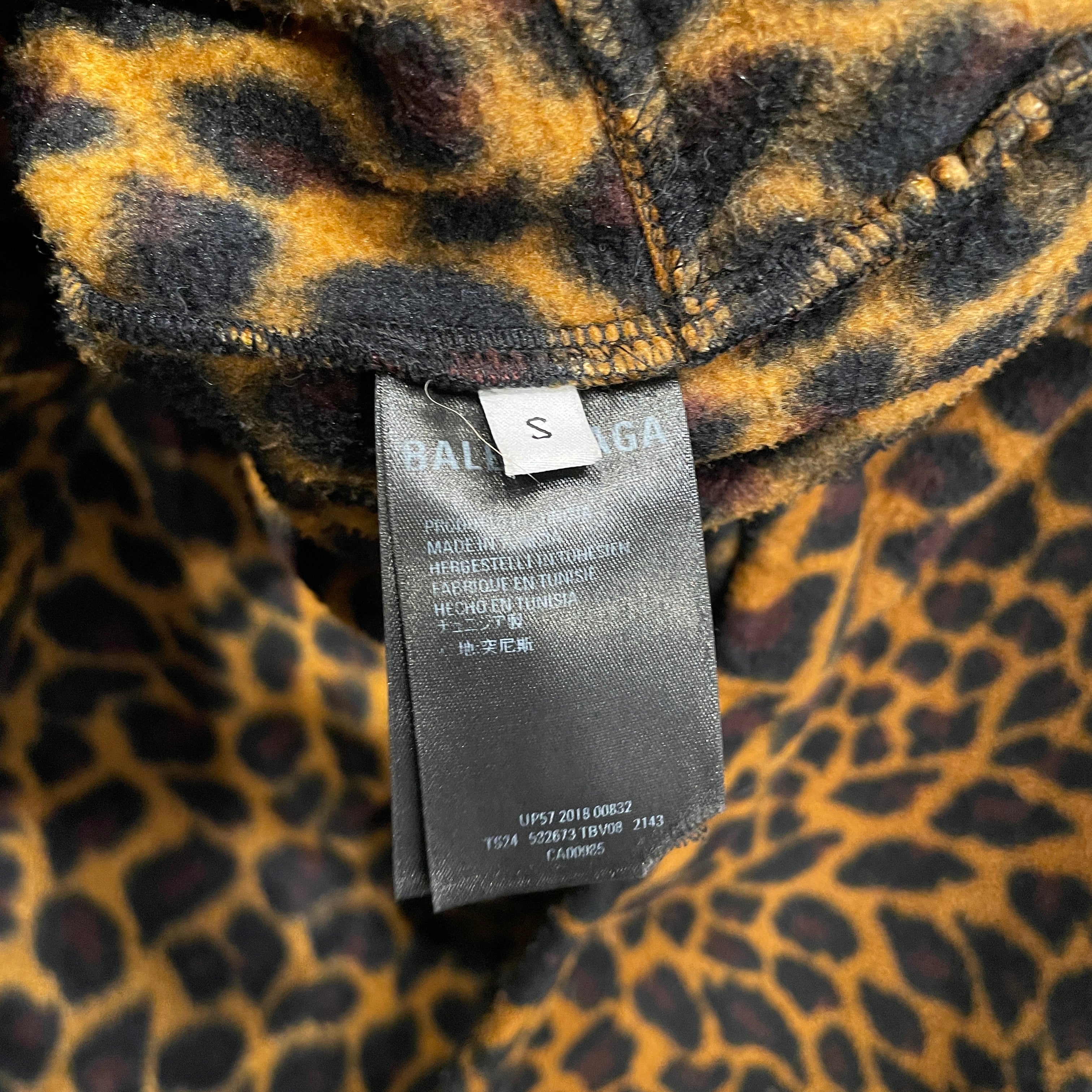 BALENCIAGA/Sweater/S/Leopard/Polyester/MLT/OVERSIZED FLEECE ZIP UP view 4