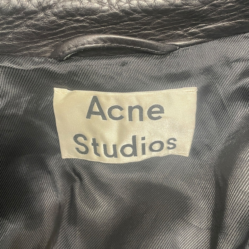 Acne Studios/Leather Jkt/M/Leather/BLK/Single Breasted/PADDED SHOULDER AND EBOW