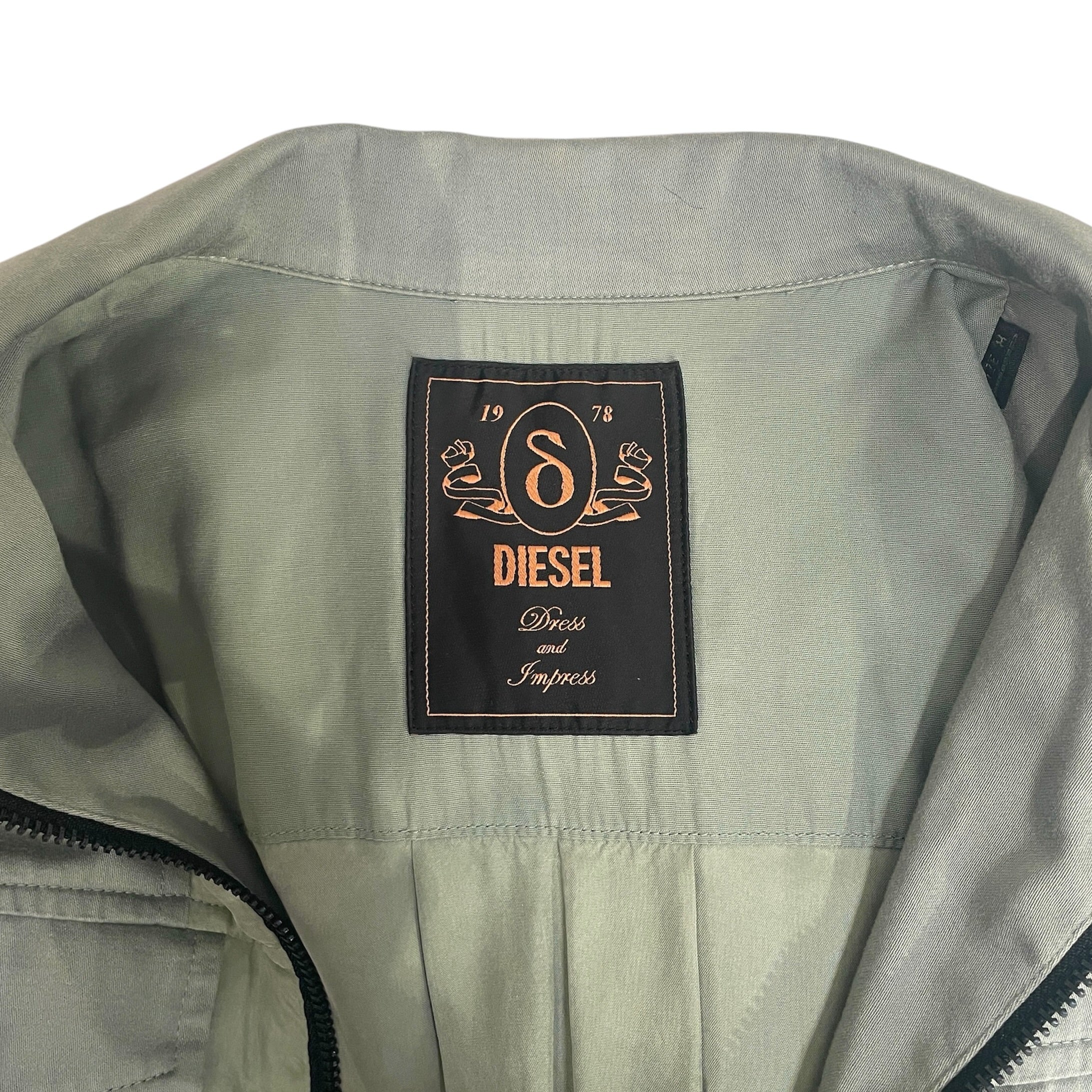 DIESEL/Shirt Dress/L/GRN/PANELED ZIP DRESS view 5