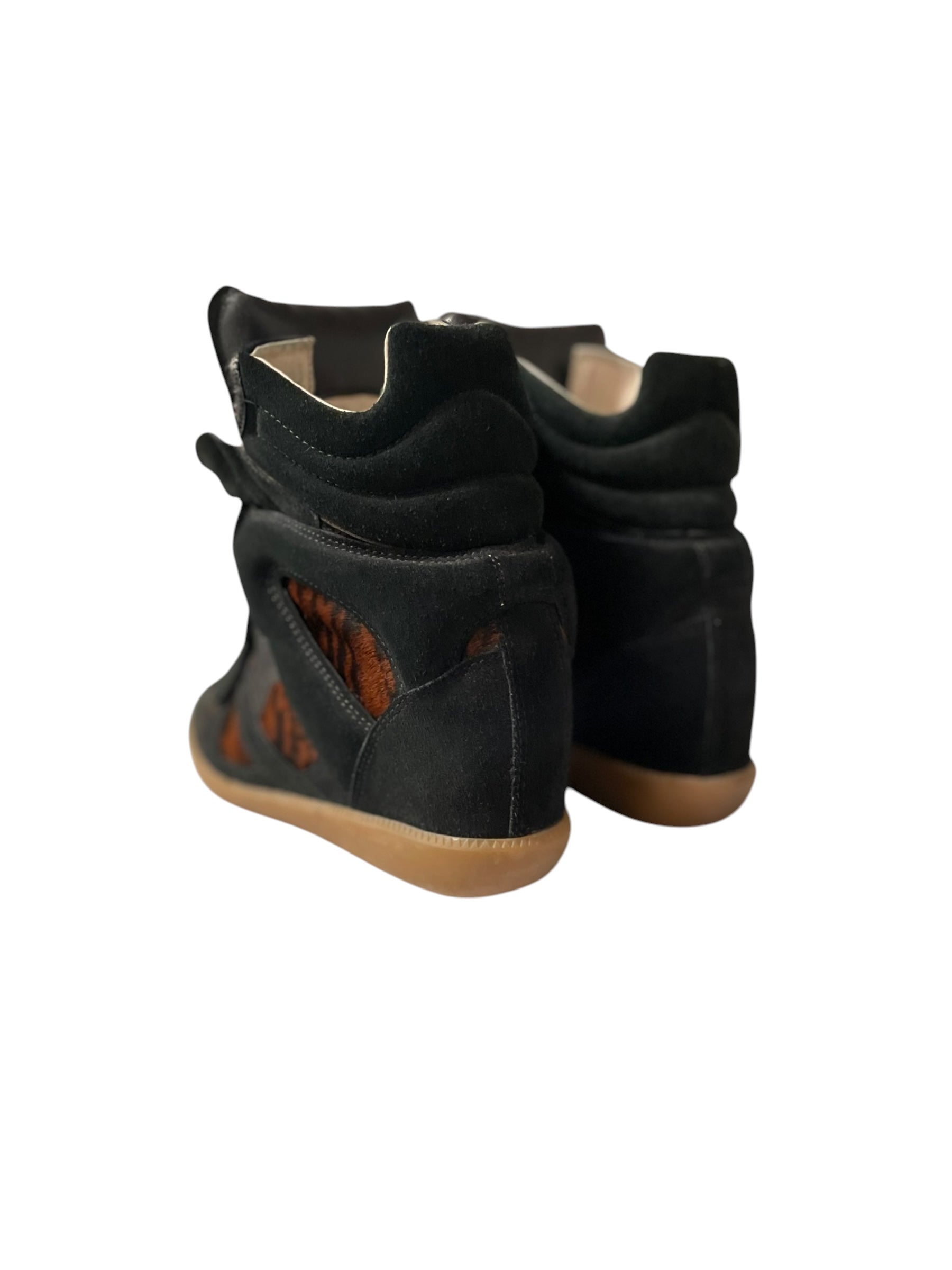 ISABEL MARANT/Hi-Sneakers/US 5.5/Suede/BLK/brown zebrah print view 2