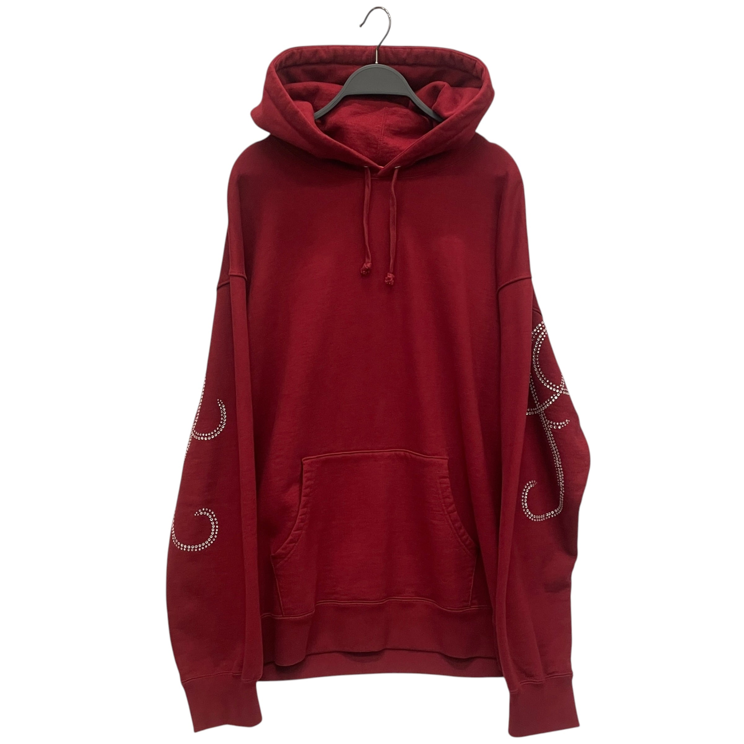 Supreme/Hoodie/XL/Cotton/RED/RHINESTONE SCRIPT view 1
