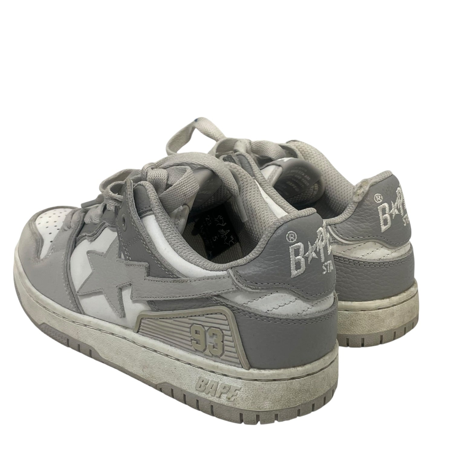 BAPE STA!/Low-Sneakers/US 5/Leather/WHT/light grey colorway view 2