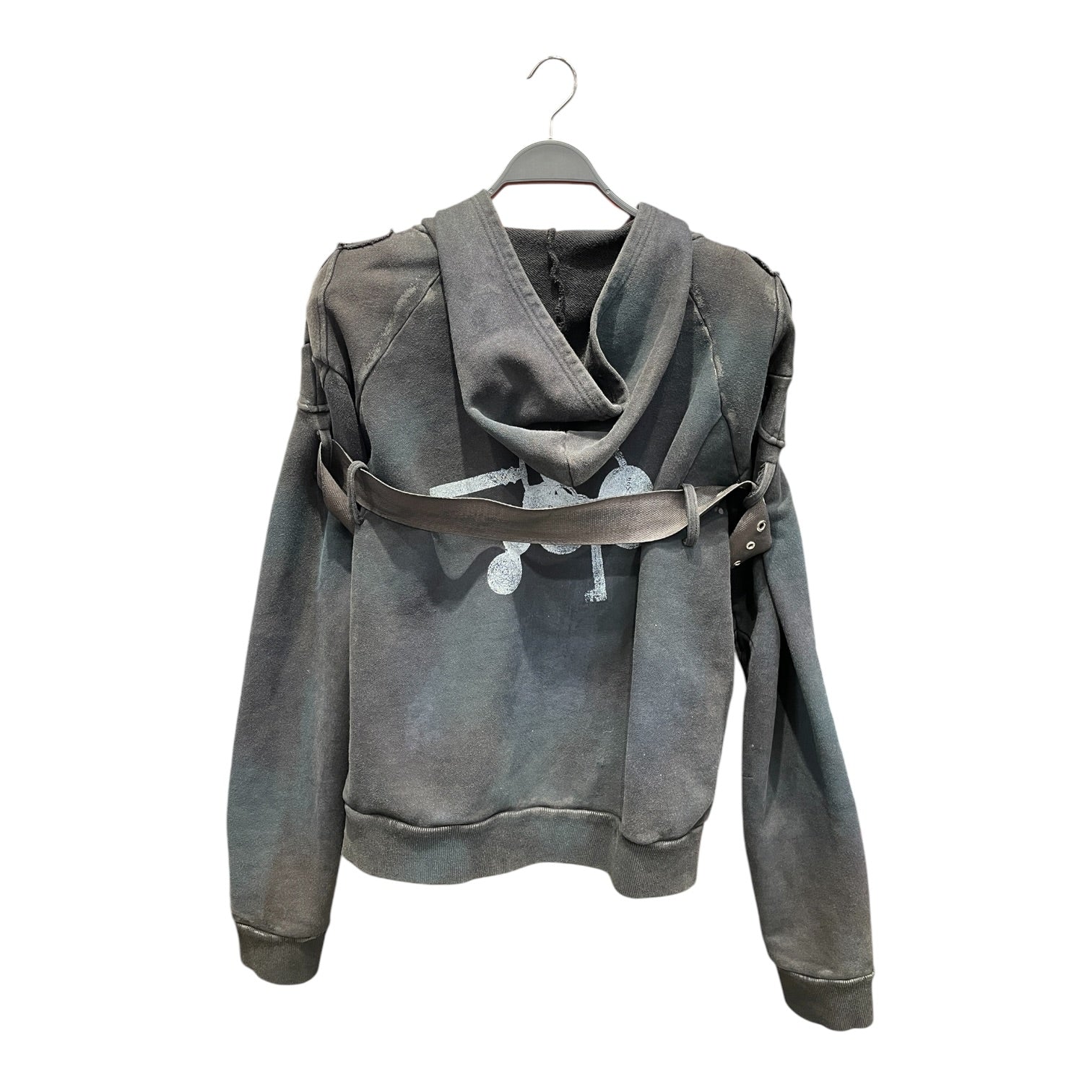 RANGER CARTEL /Zip Up Hoodie/M/Cotton/BLK/Love-YR Cross Belt Hoodie view 2