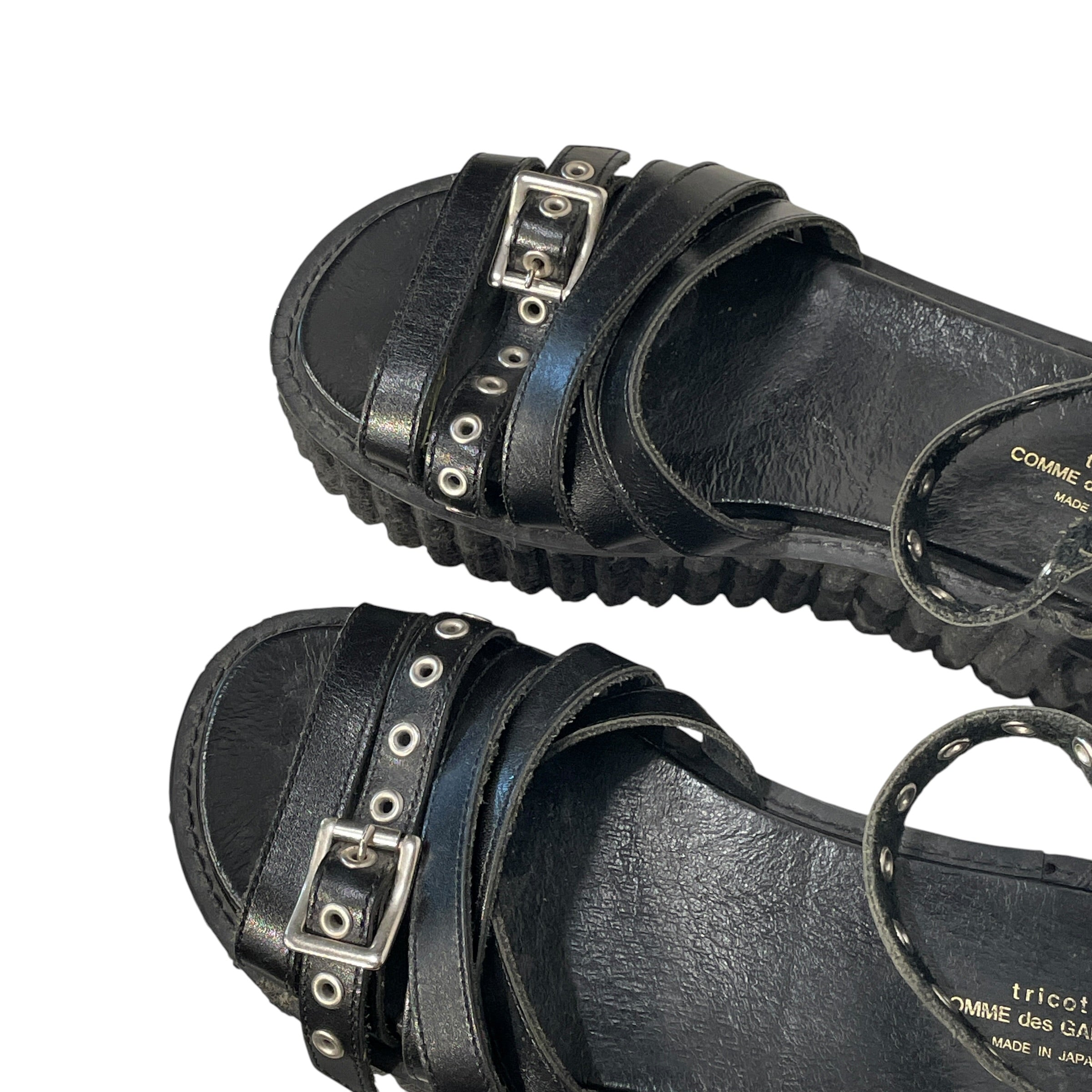 tricot COMME des GARCONS/Sandals/US 8/Leather/BLK/STRAP PLATFORM SANDAL view 3