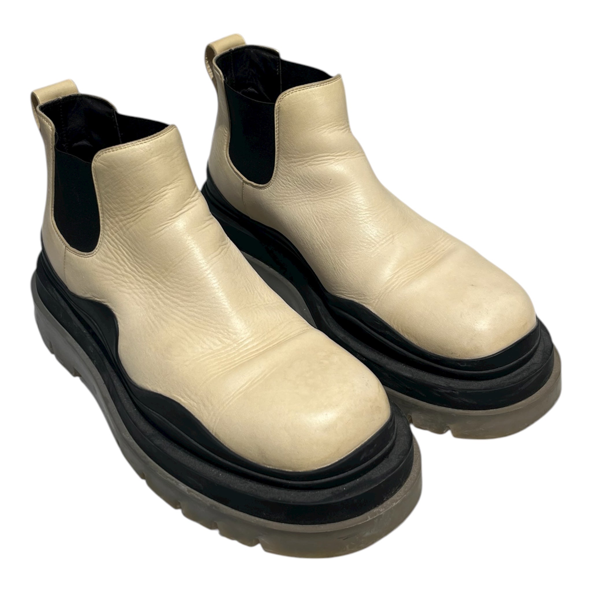 BOTTEGA VENETA/Boots/US 11.5/Leather/CRM/BOTTEGA VENETA CREAM LUG BOOTS view 1