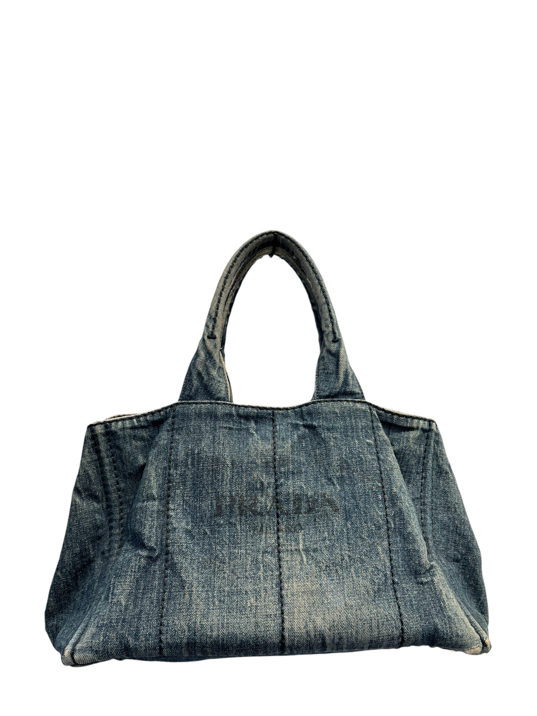 PRADA/Hand Bag/Cotton/IDG/Soft Denim Bag view 1