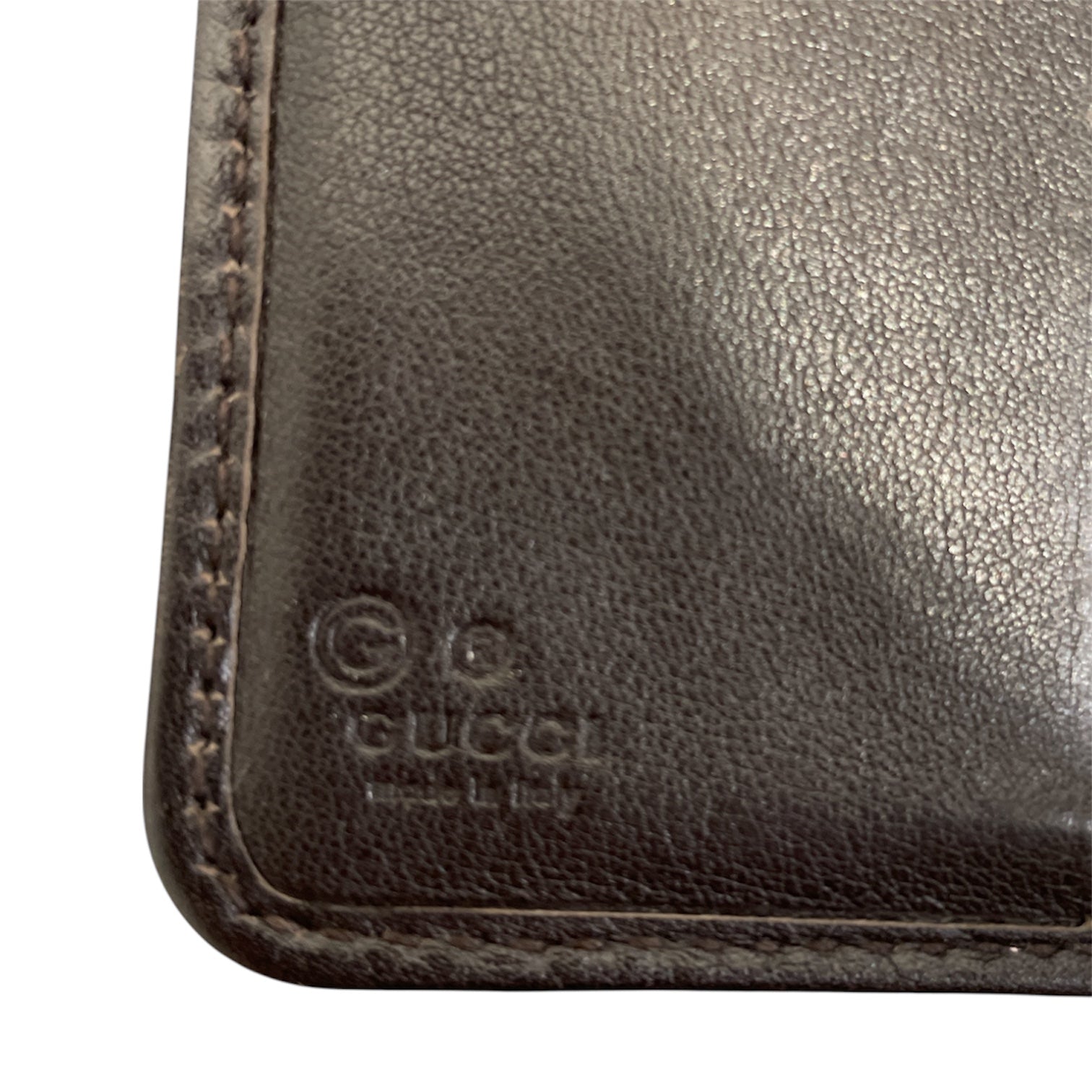 GUCCI/Bifold Wallet/Monogram/Leather/BRW/Gucci Shima Coin Wallet view 3